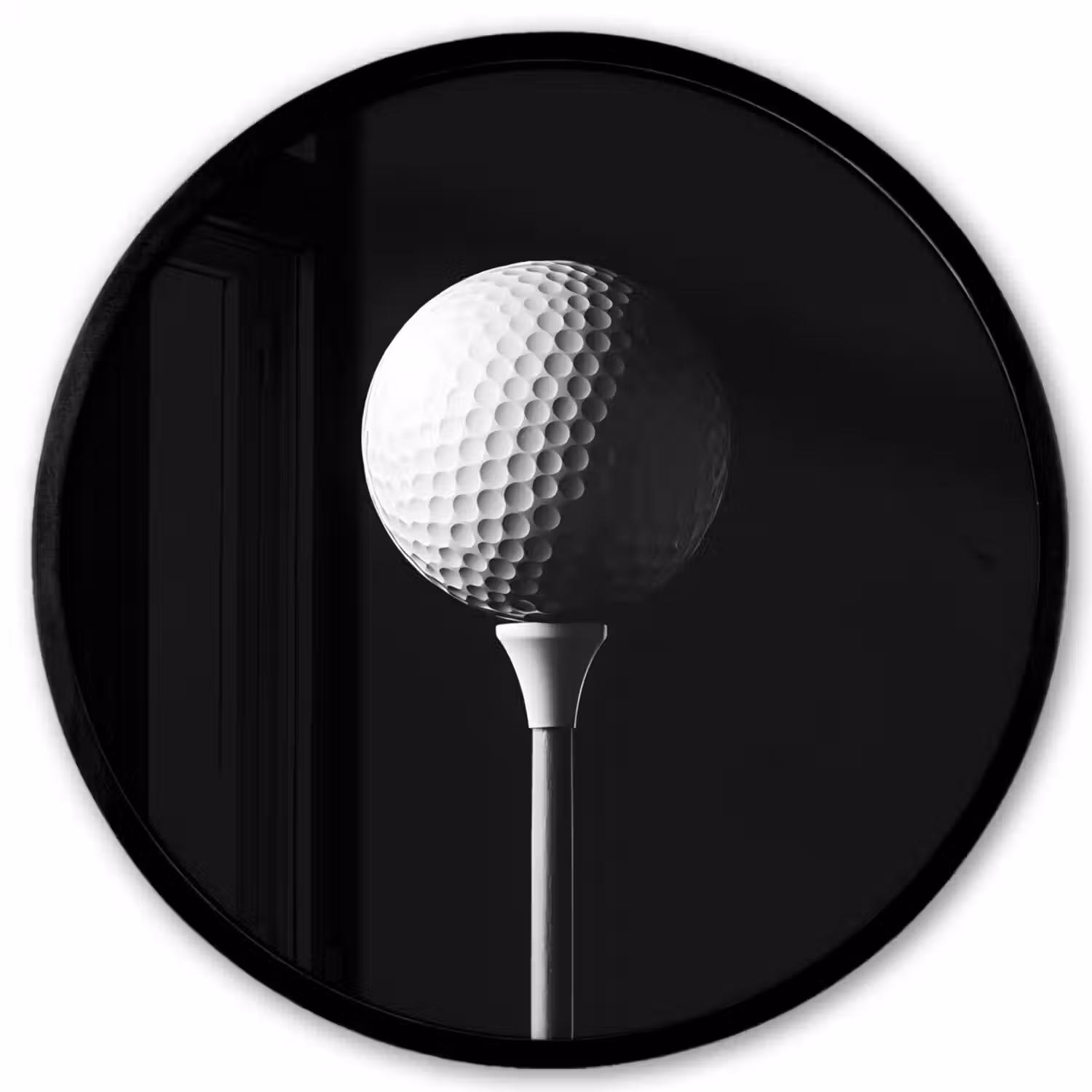 Golfbal - Minimalistisch - Wit Fotolijst rond zonder passe partout klein -3d