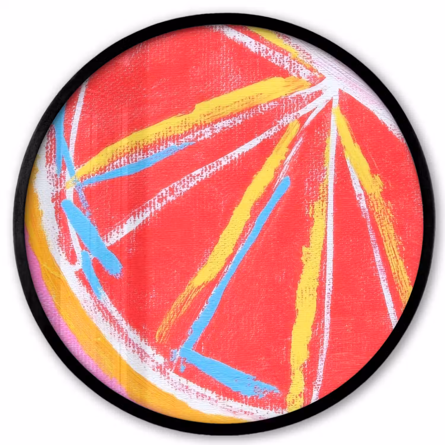 Grapefruit - Geschilderd - Roze - Strepen Fotolijst rond zonder passe partout klein -3d