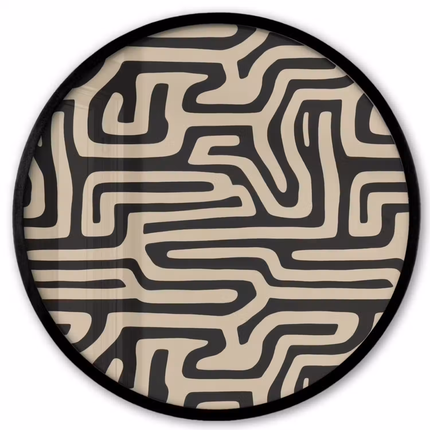 Grafisch - Lijnen - Zwart Fotolijst rond zonder passe partout klein 856 -3d