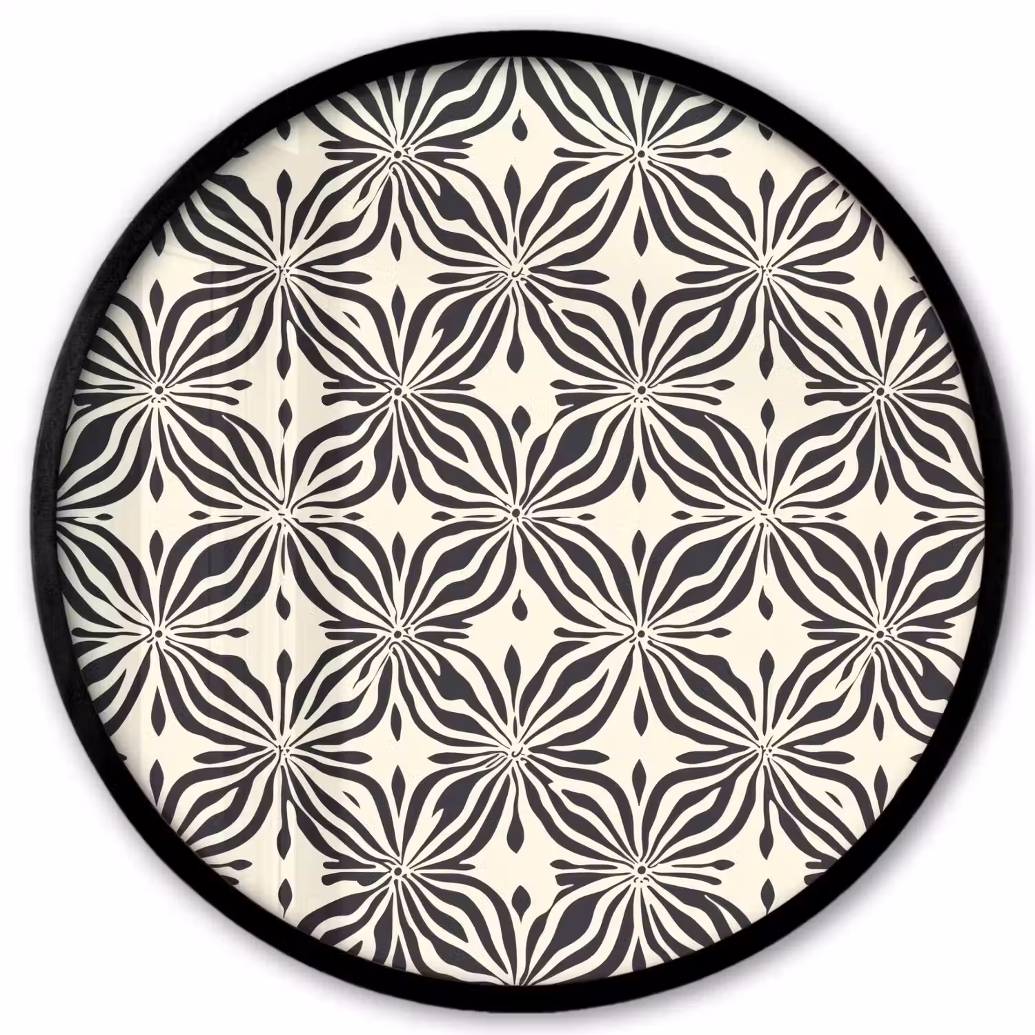 Grafisch - Patroon - Zwart Fotolijst rond zonder passe partout klein 856 -3d