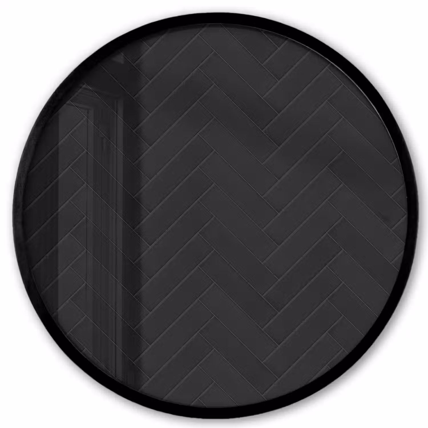 Visgraat - Wandtegel - Mat - Zwart Fotolijst rond zonder passe partout klein 856 -3d