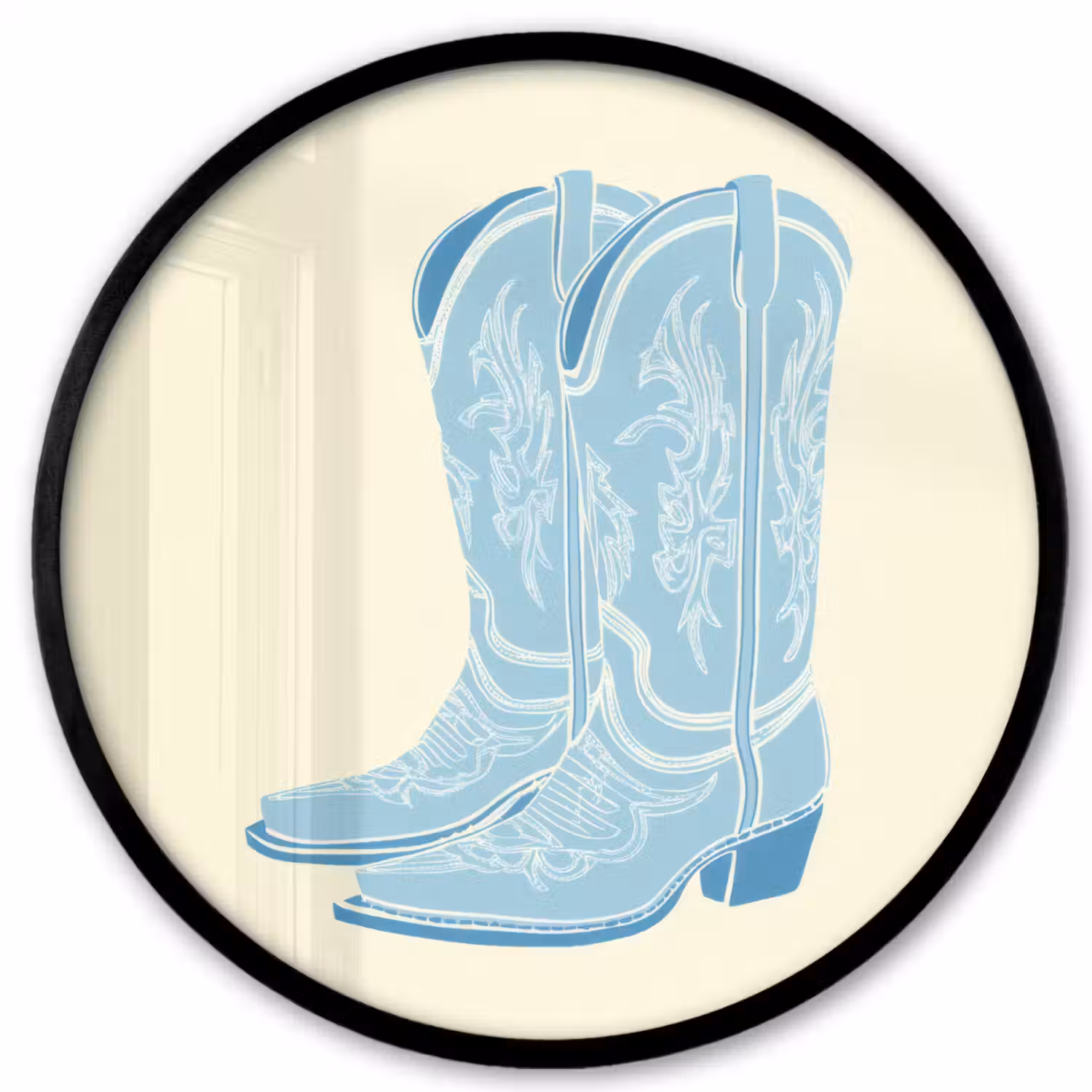 Illustratie - Cowboylaarzen - Patroon Fotolijst rond zonder passe partout klein -3d