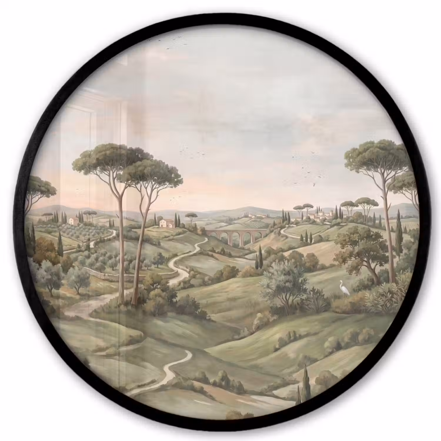 Landschap - Heuvels - Zandpad - Groen Fotolijst rond zonder passe partout klein -3d