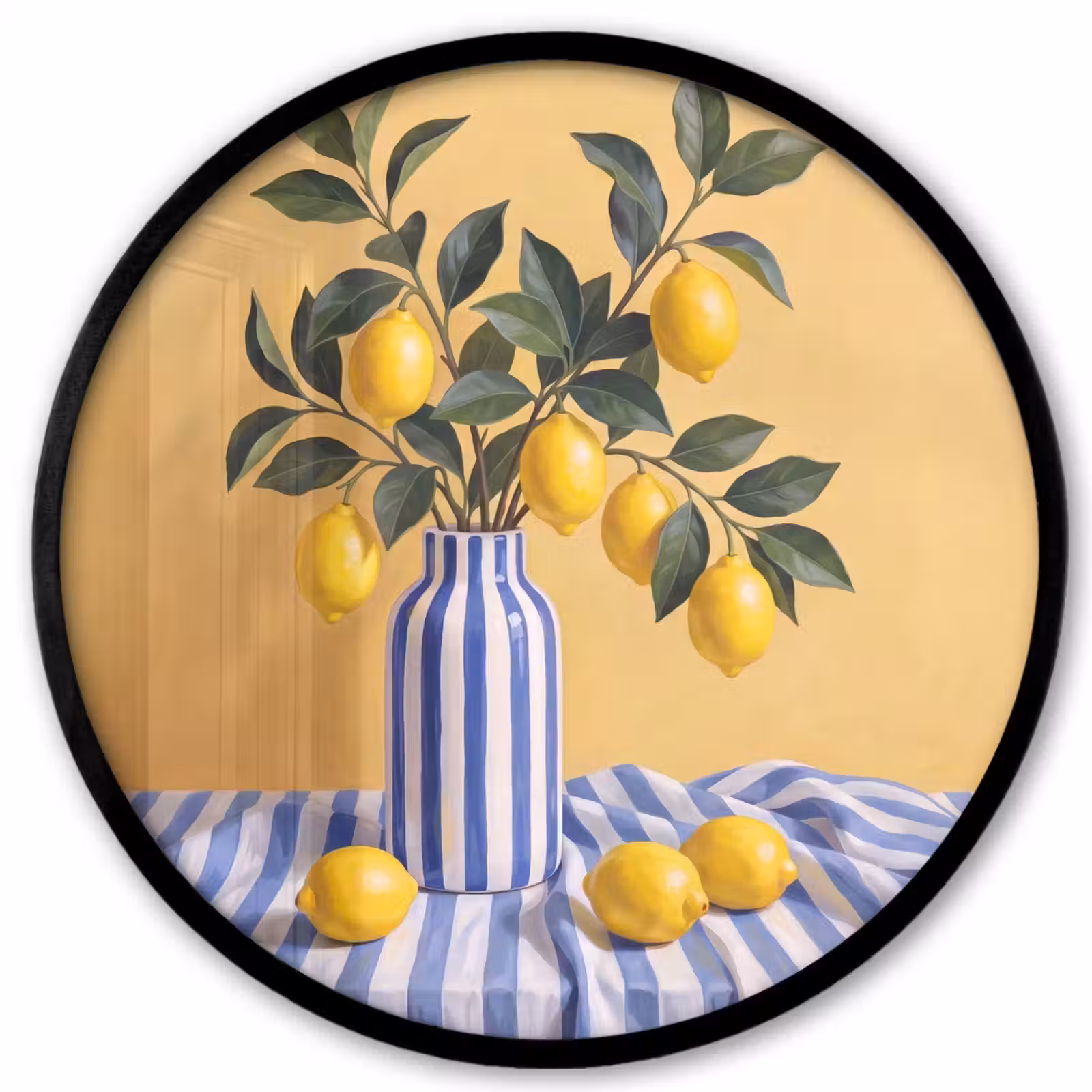 Photo Frame Round - Lemon - Still Life - Modern - Citroen - Stilleven - Modern Fotolijst rond zonder passe partout klein