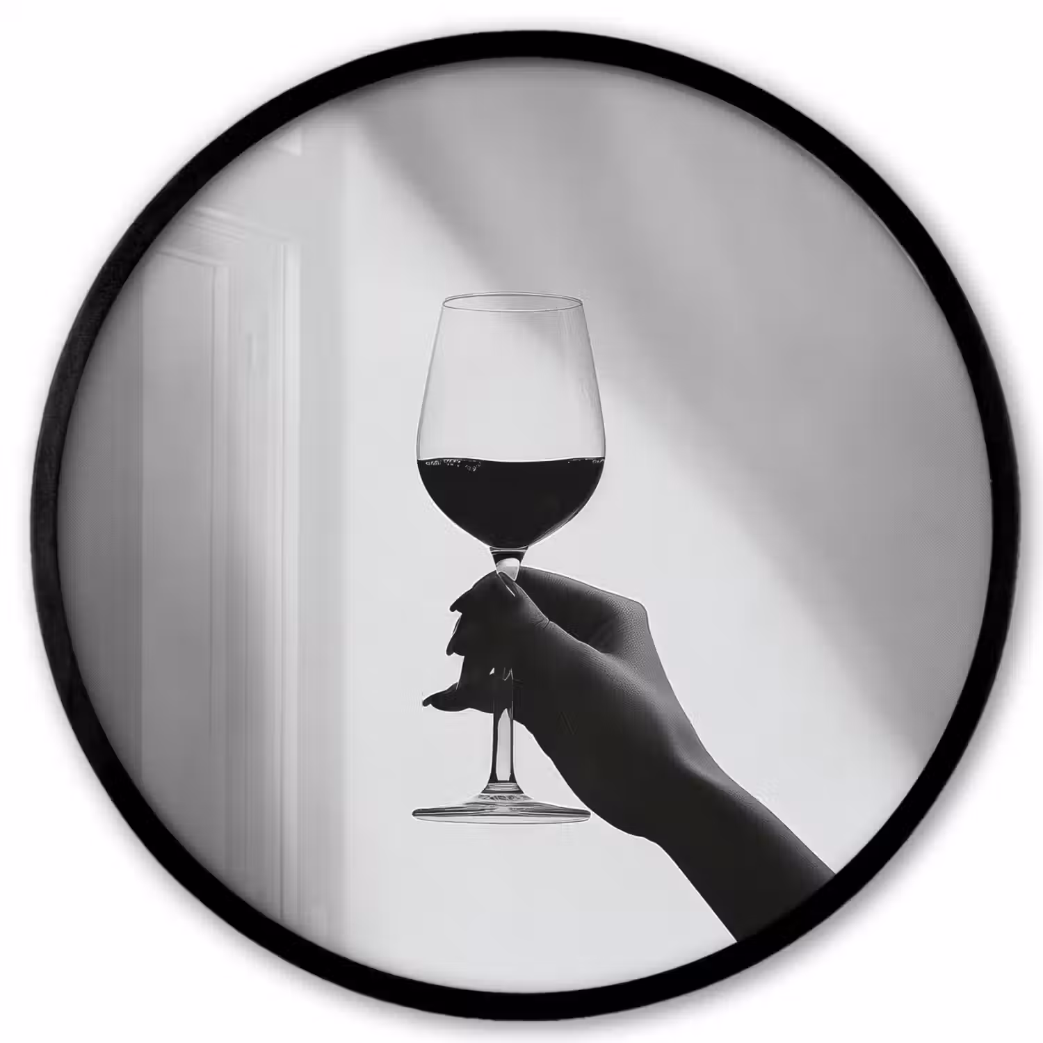 Lichtinval - Wijn - Rood - Glas Fotolijst rond zonder passe partout klein -3d