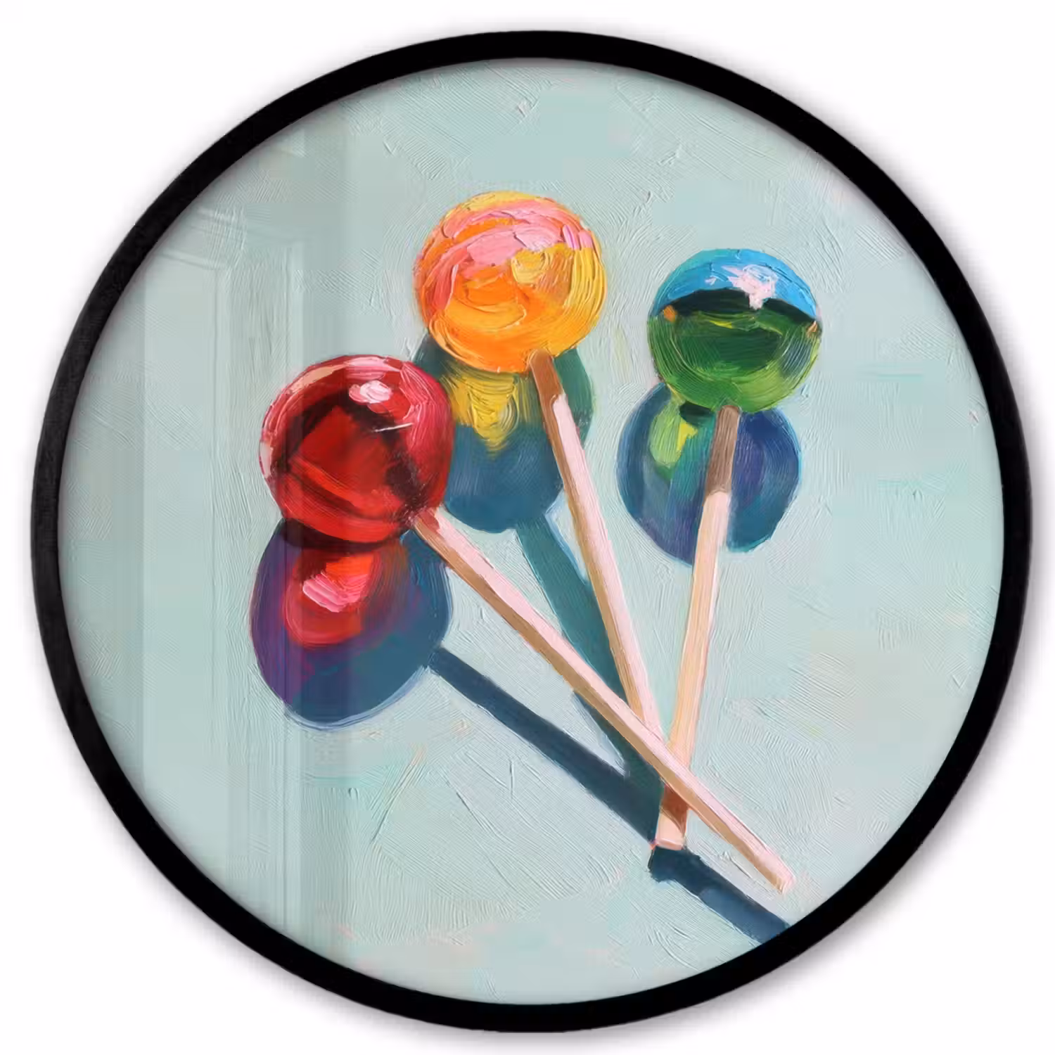 Lollys - Schaduw - Drie - Blauw Fotolijst rond zonder passe partout klein -3d