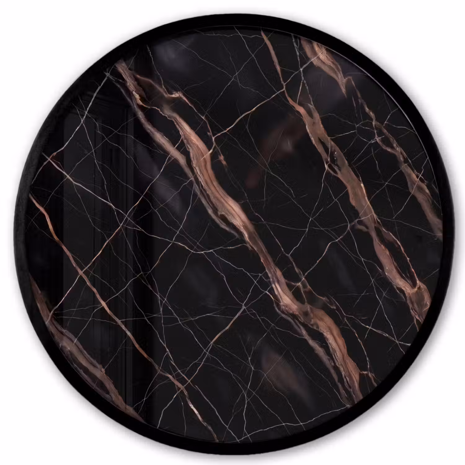 Marmer - Goud - Patroon - Luxe - Zwart Fotolijst rond zonder passe partout klein -3d