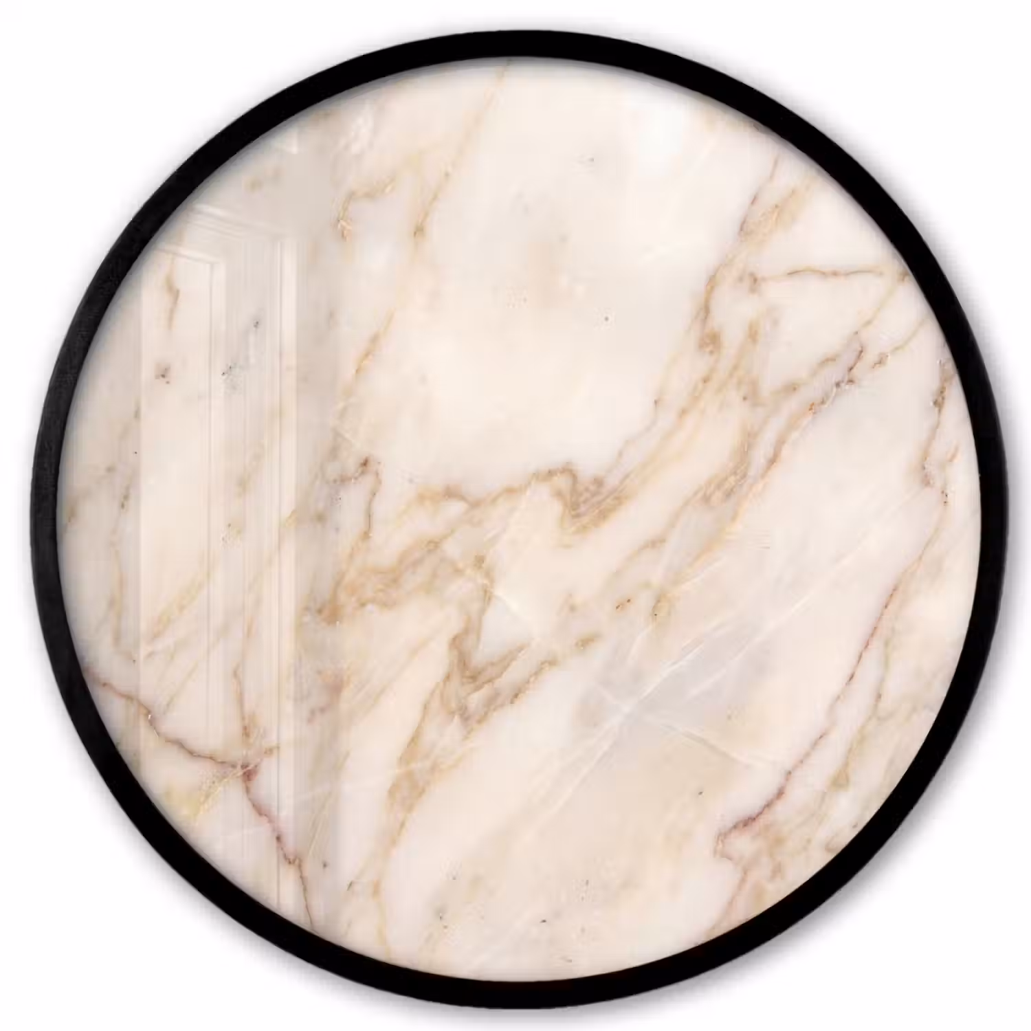 Marmer - Ader - Abstract - Wit - Goud Fotolijst rond zonder passe partout klein -3d
