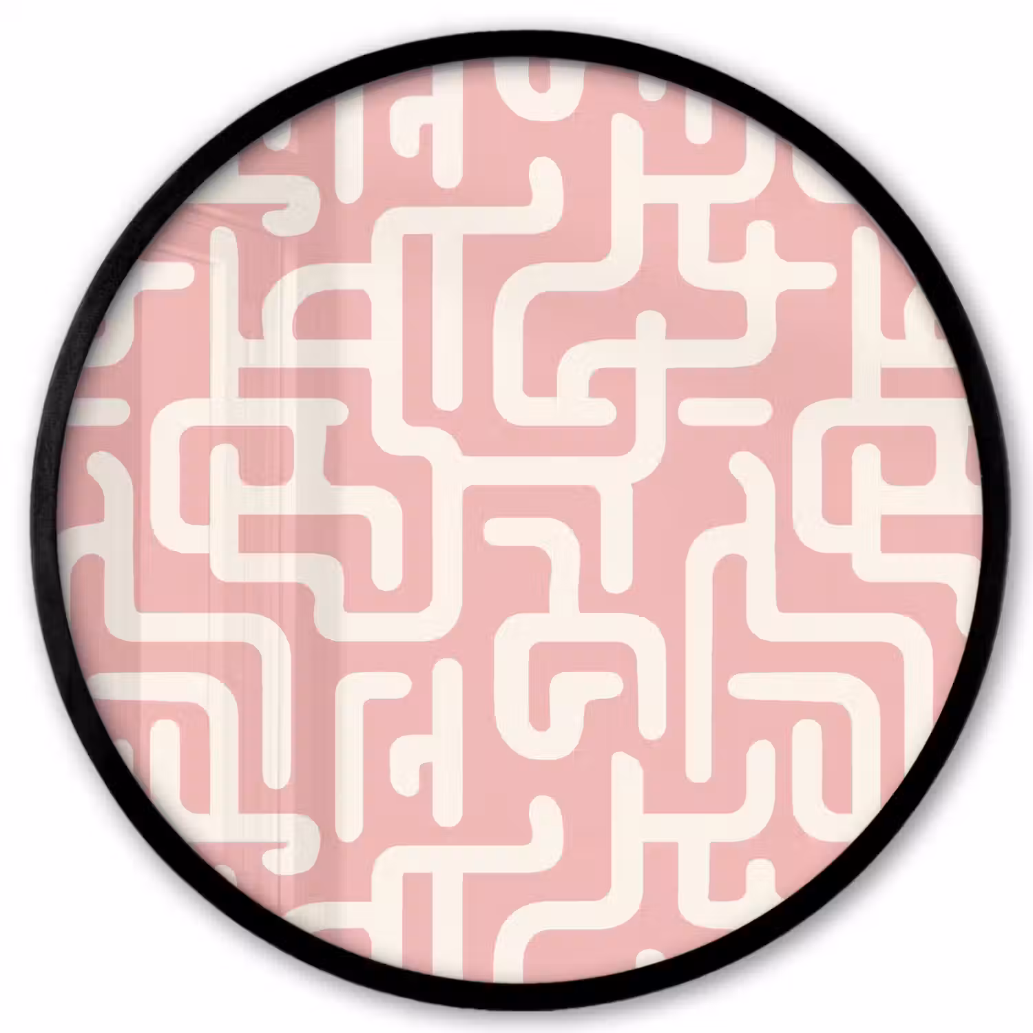 Doolhofpatroon - Roze - Wit - Abstract Fotolijst rond zonder passe partout klein 856 -3d