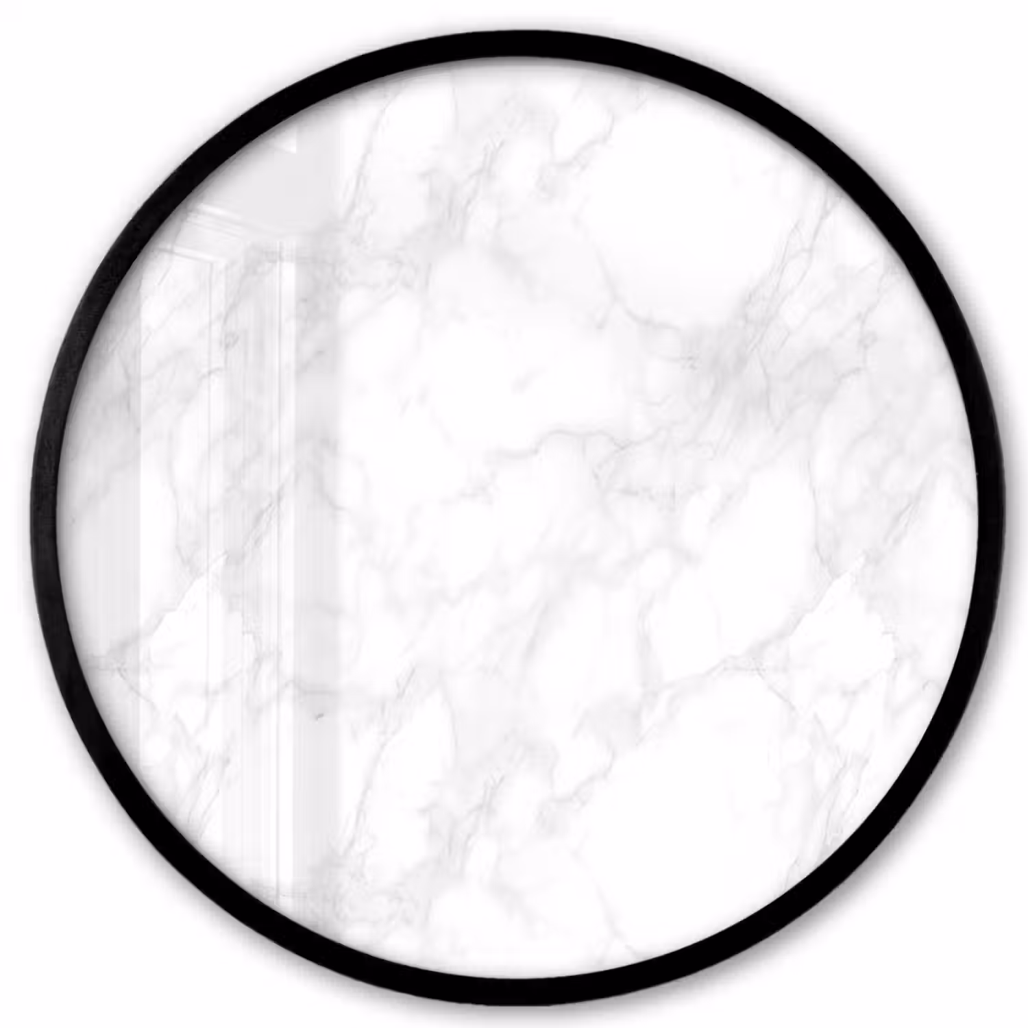 Minimalistisch - Wit - Grijze aders Fotolijst rond zonder passe partout klein 856 -3d