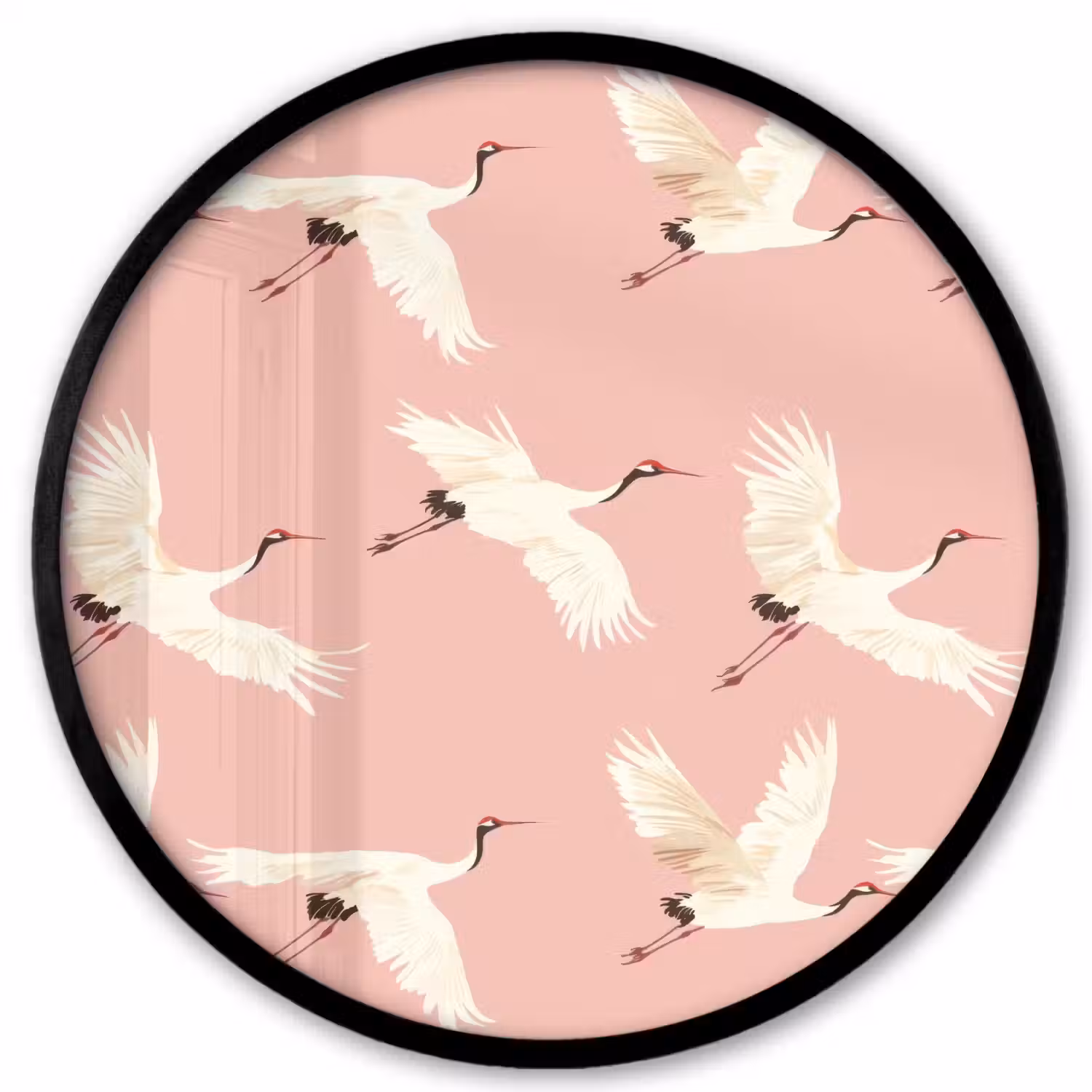 Modern - Kraanvogels - Roze Fotolijst rond zonder passe partout klein 856 -3d
