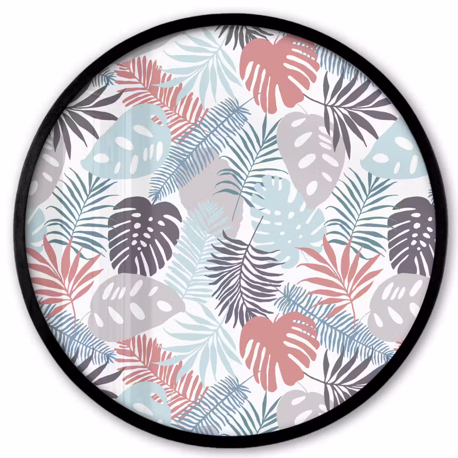 Monstera - Pastel - Bladeren - Tropical Fotolijst rond zonder passe partout klein -3d