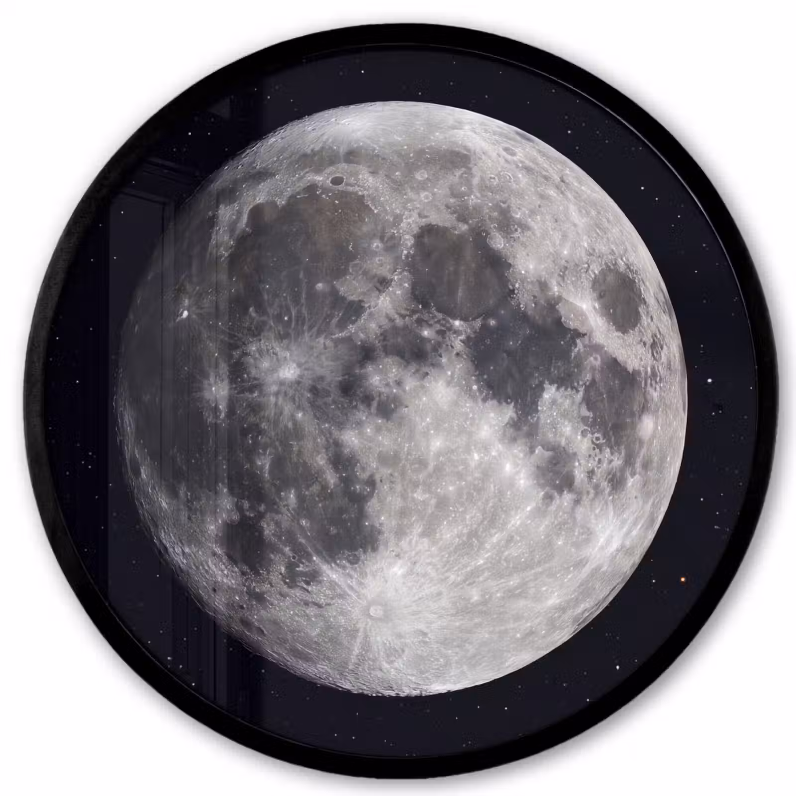 Photo Frame Round - Moon - Stars - Space - Maan - Sterren - Ruimte Fotolijst rond zonder passe partout klein
