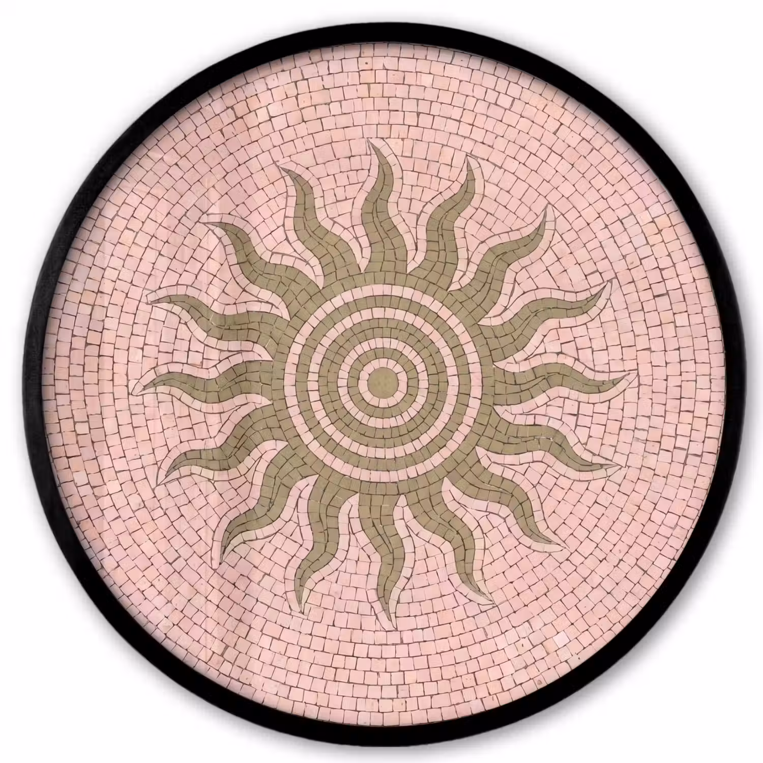 Mozaïek - Zon - Patroon - Klassiek - Roze Fotolijst rond zonder passe partout klein -3d