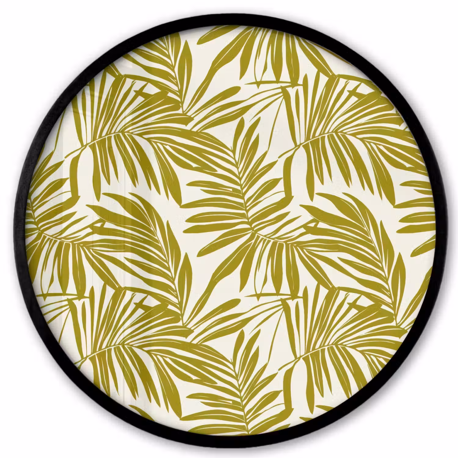 Palmblad - Patroon - Groen Fotolijst rond zonder passe partout klein 856 -3d