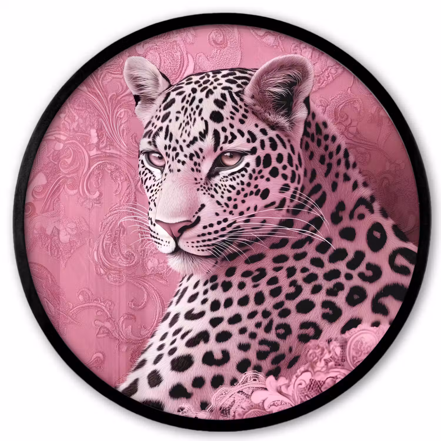 Panter - Luxe - Roze Fotolijst rond zonder passe partout klein -3d