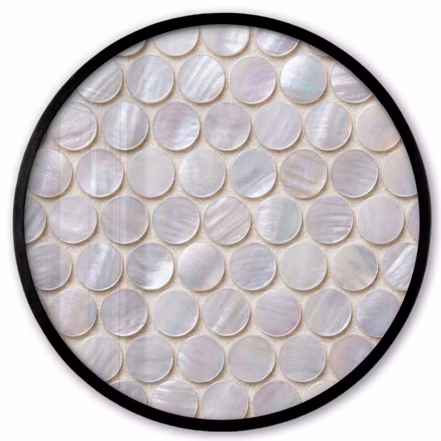 Patroon - Cirkels - Abstract - Modern - Wit Fotolijst rond zonder passe partout klein -3d