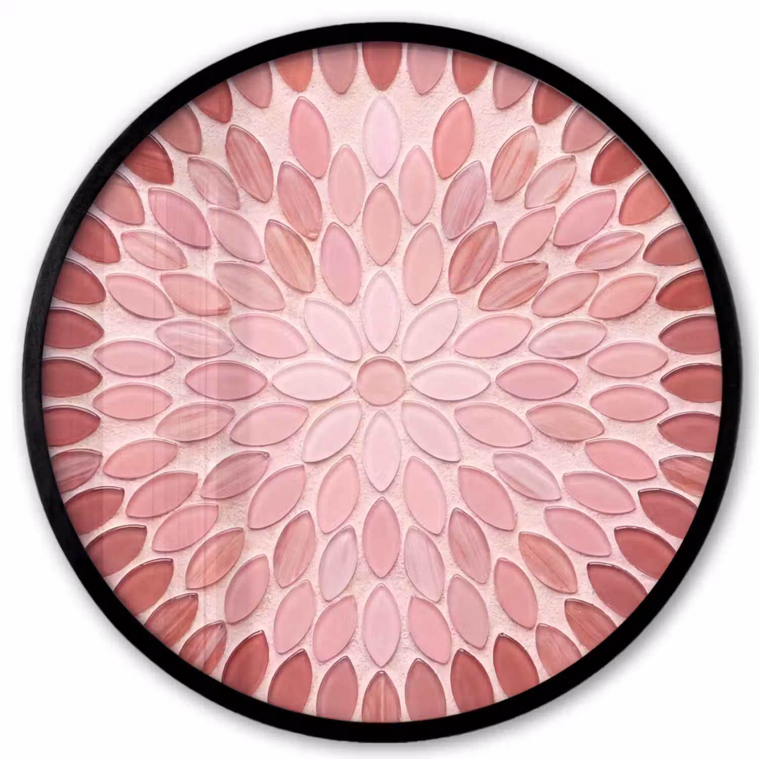 Patroon - Mozaïek - Ovaal - Abstract - Roze Fotolijst rond zonder passe partout klein -3d