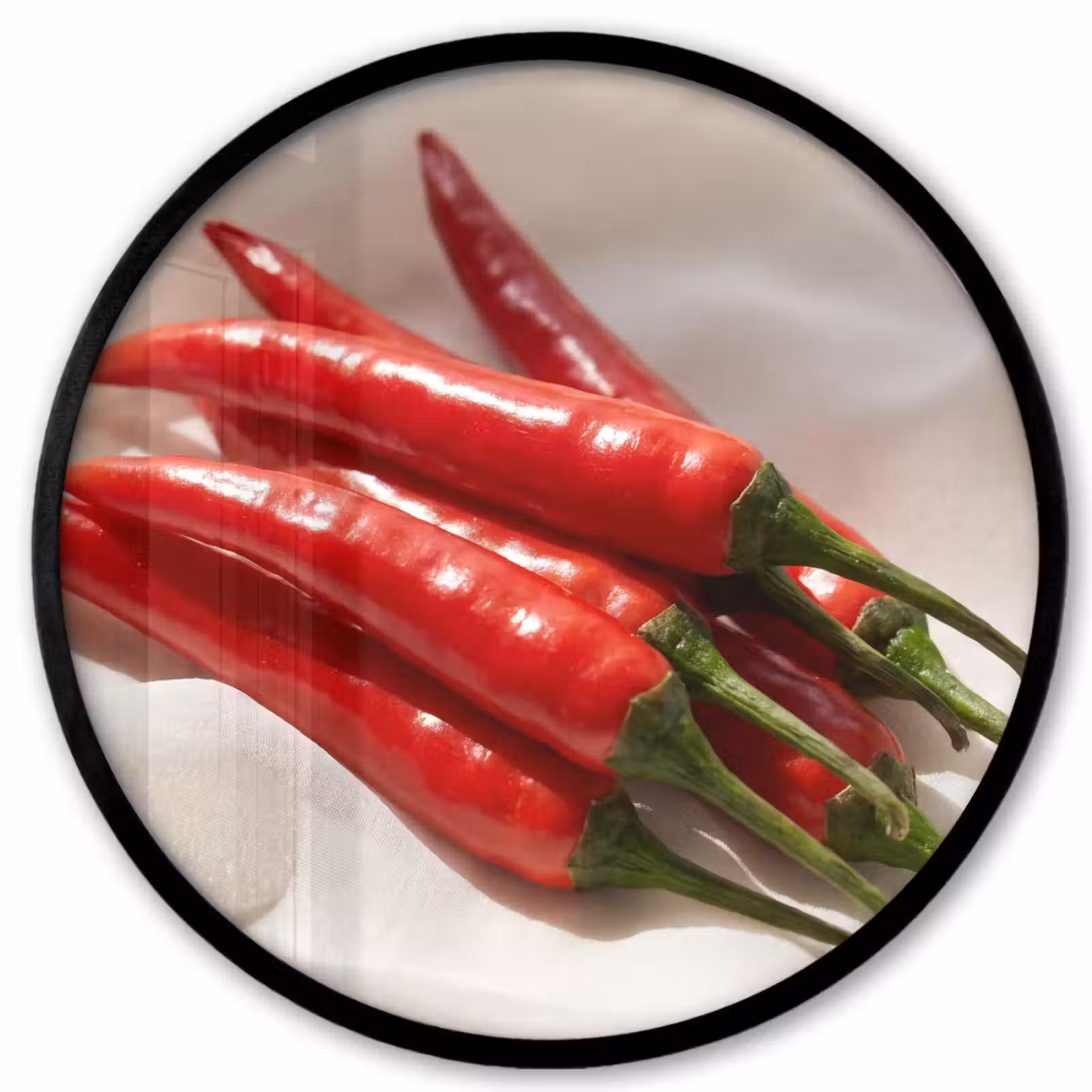 Photo Frame Round - Pepper - Red - Food - Peper - Rood - Eten Fotolijst rond zonder passe partout klein