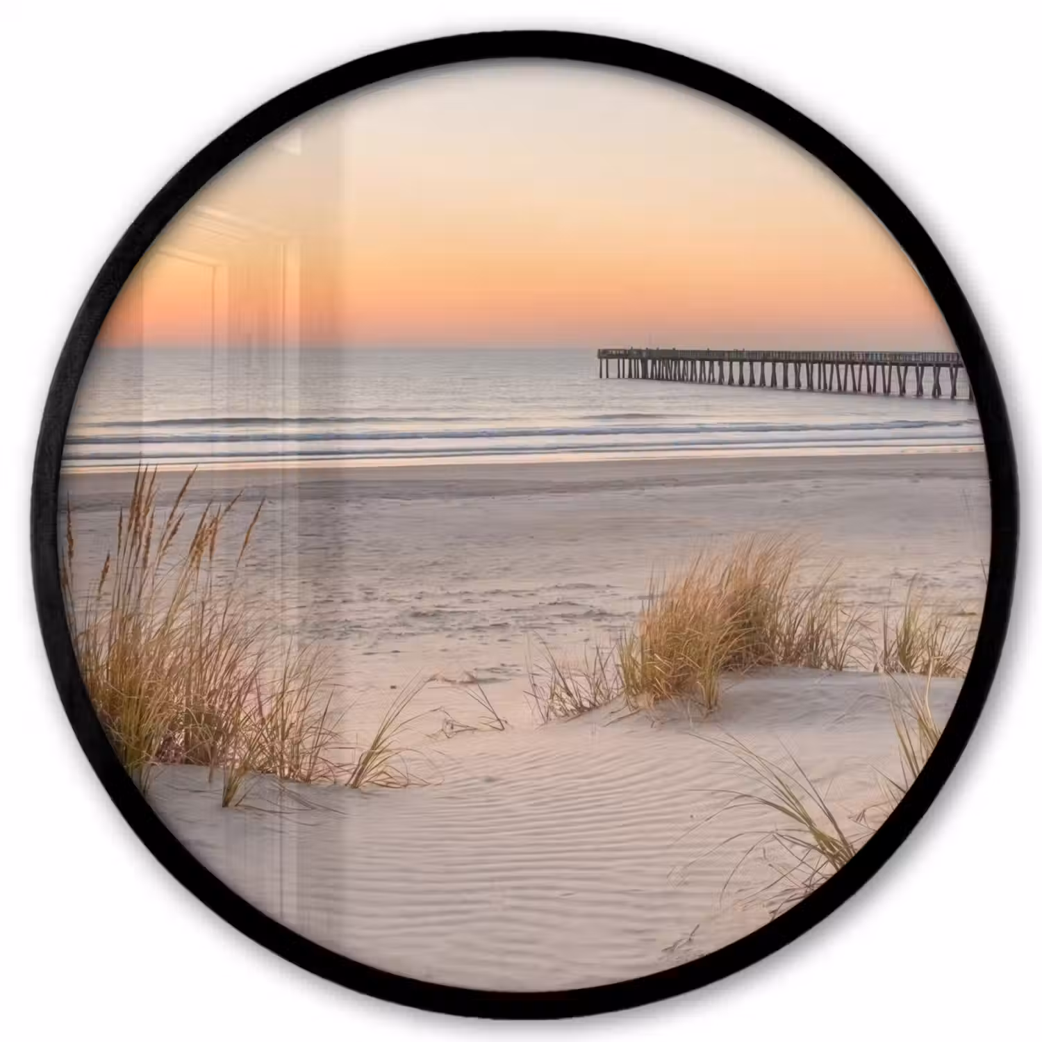 Pier - Zonsondergang - Strand Fotolijst rond zonder passe partout klein -3d