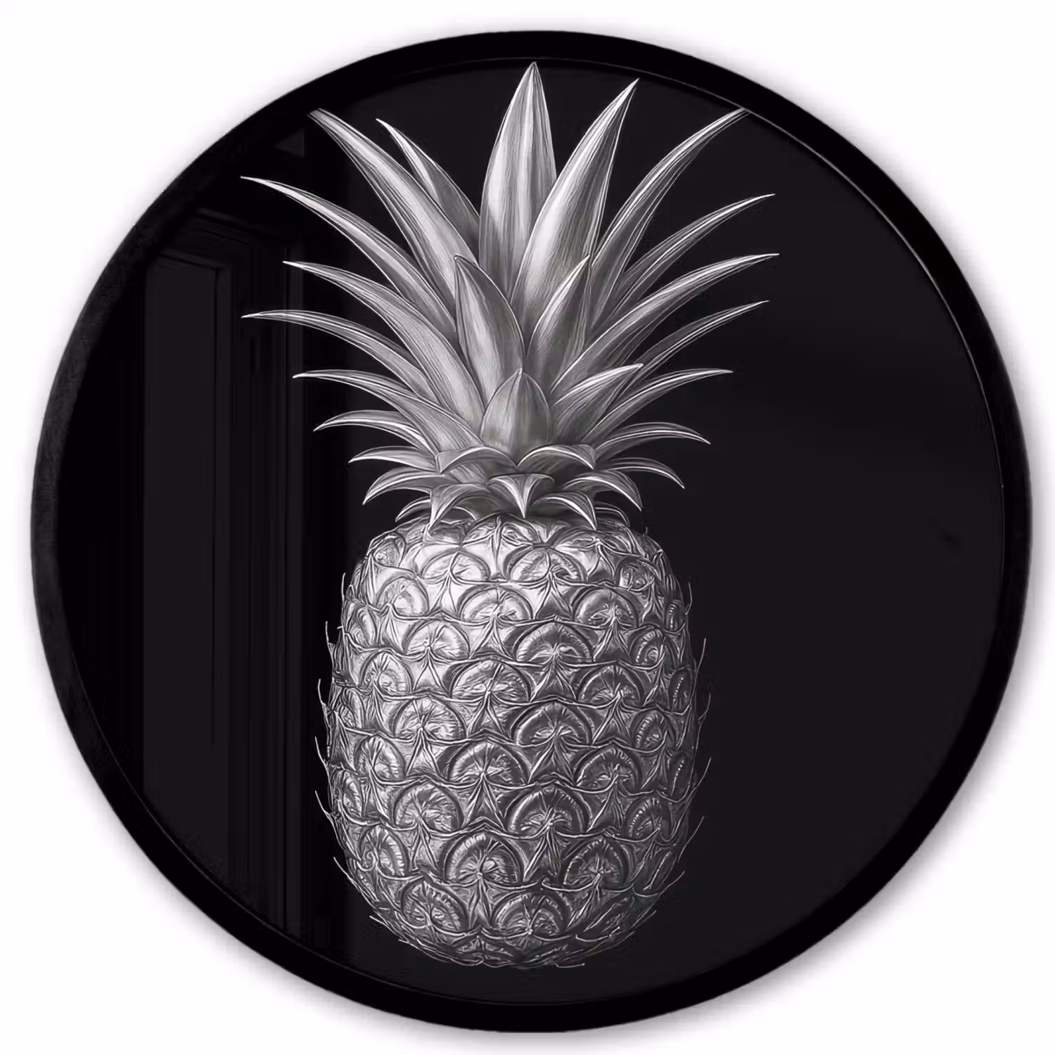 Ananas - Gedetailleerd - Bladeren Fotolijst rond zonder passe partout klein -3d