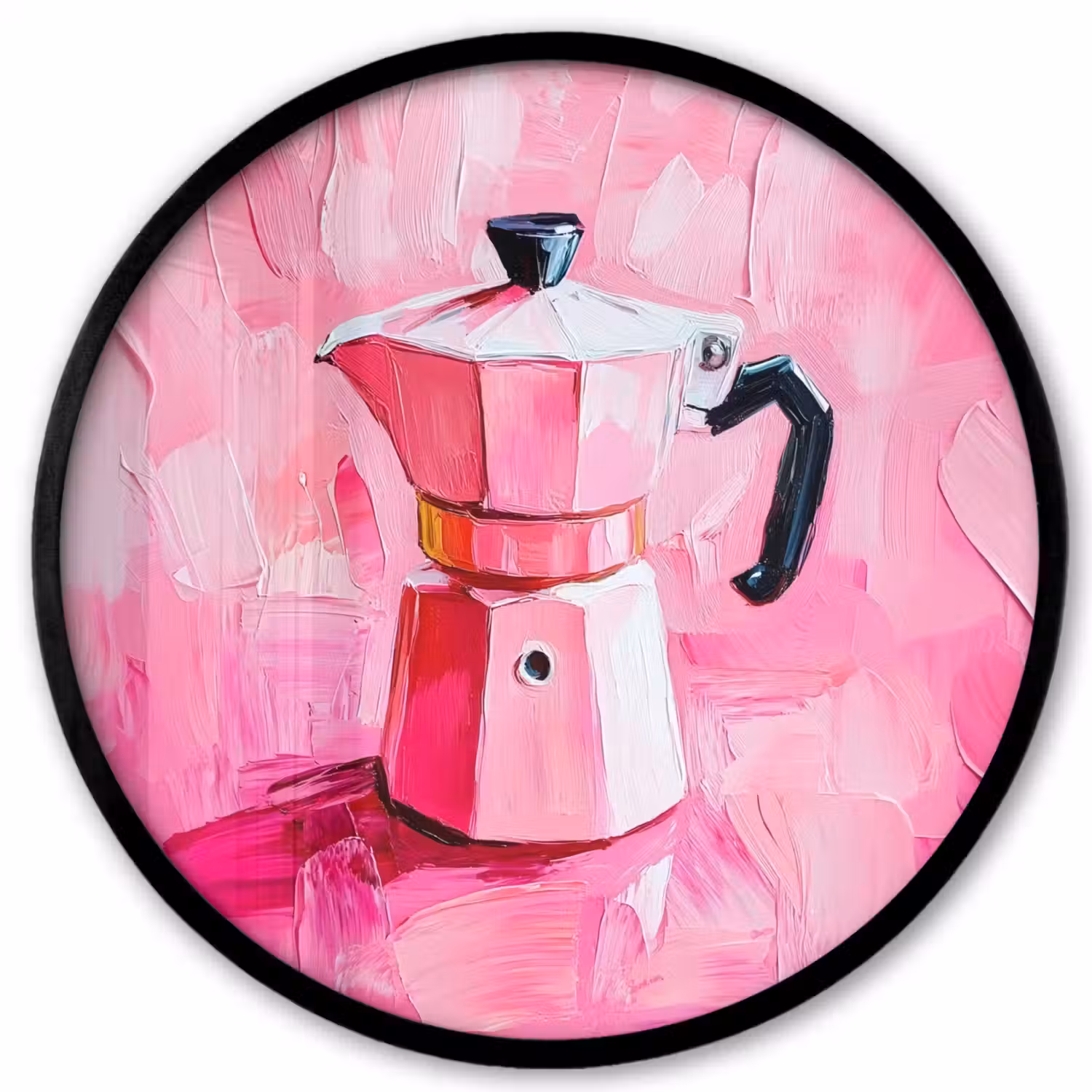 Roze - Verf - Coffee Fotolijst rond zonder passe partout klein -3d