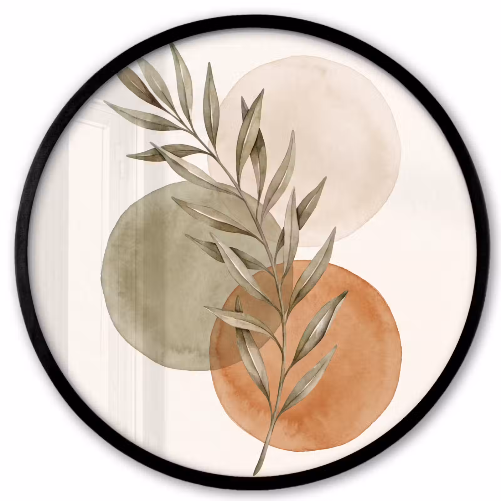 Photo Frame Round - Plant - Circles - Abstract - Plant - Cirkels - Abstract Fotolijst rond zonder passe partout klein