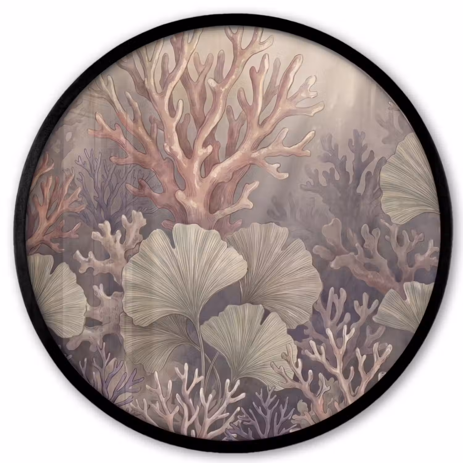 Plant - Bladeren - Zee - Illustratie - Groen Fotolijst rond zonder passe partout klein -3d