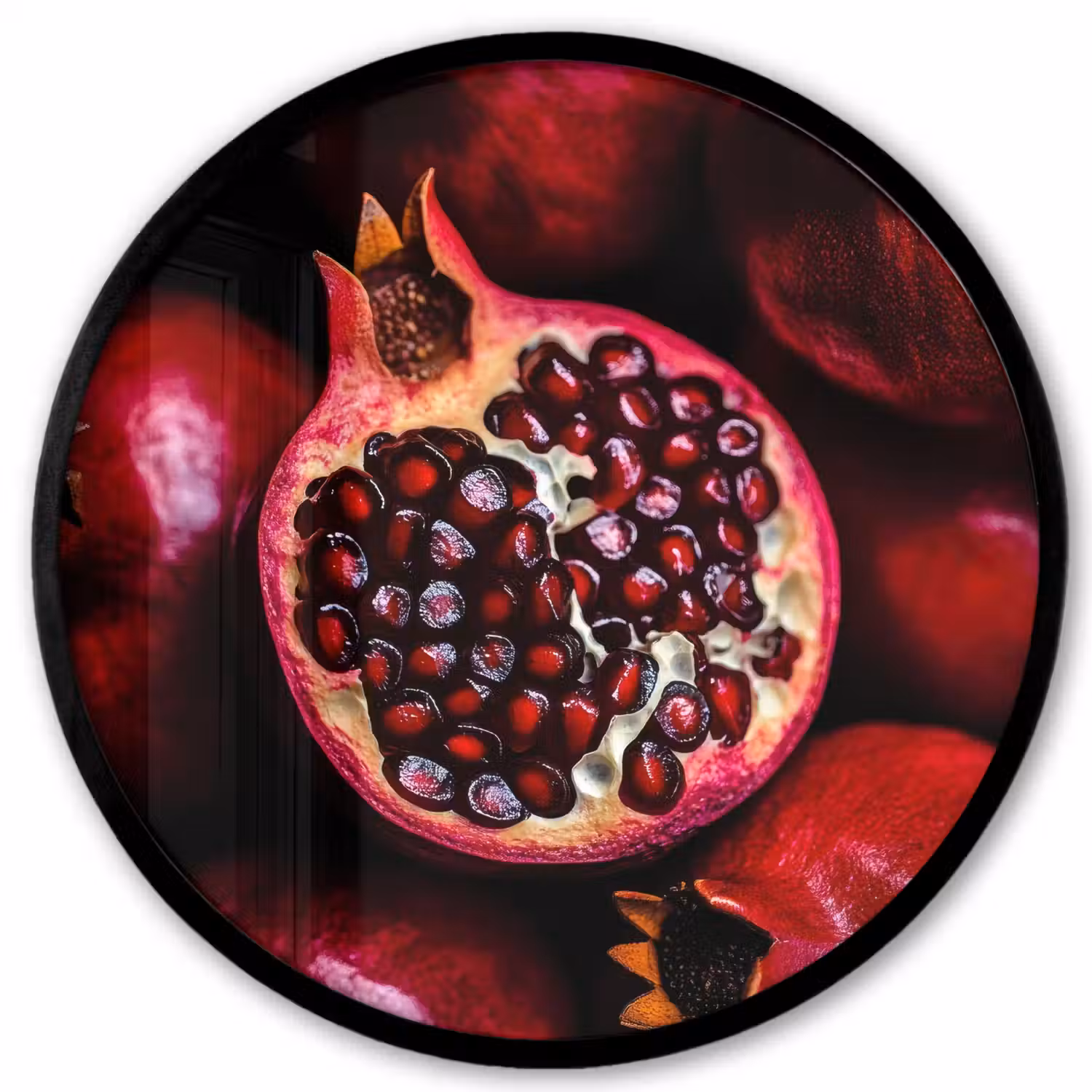 Granaatappel - Rood - Fruit Fotolijst rond zonder passe partout klein -3d