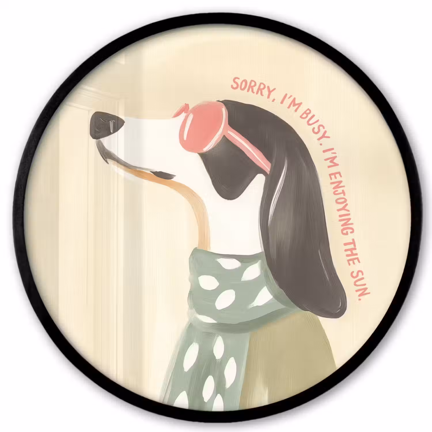 Quote - Hond - Zonnebril Fotolijst rond zonder passe partout klein -3d