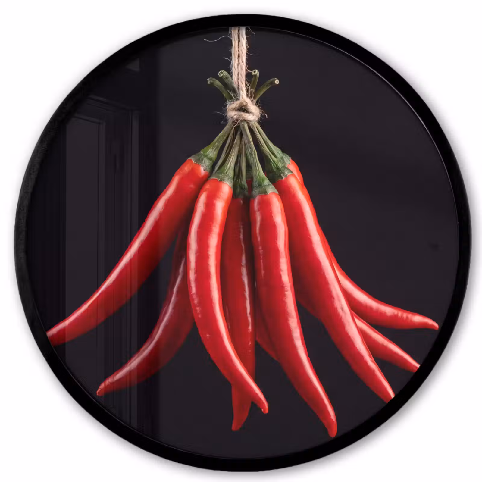 Photo Frame Round - Red Pepper - Food - Rode peper - Eten Fotolijst rond zonder passe partout klein