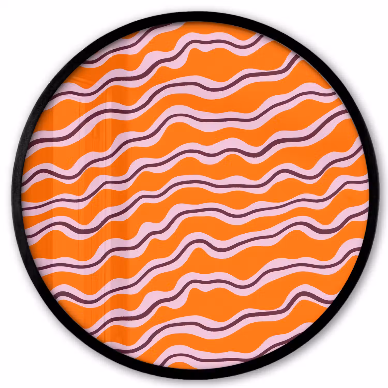 Retro - Golvend - Oranje Fotolijst rond zonder passe partout klein 856 -3d
