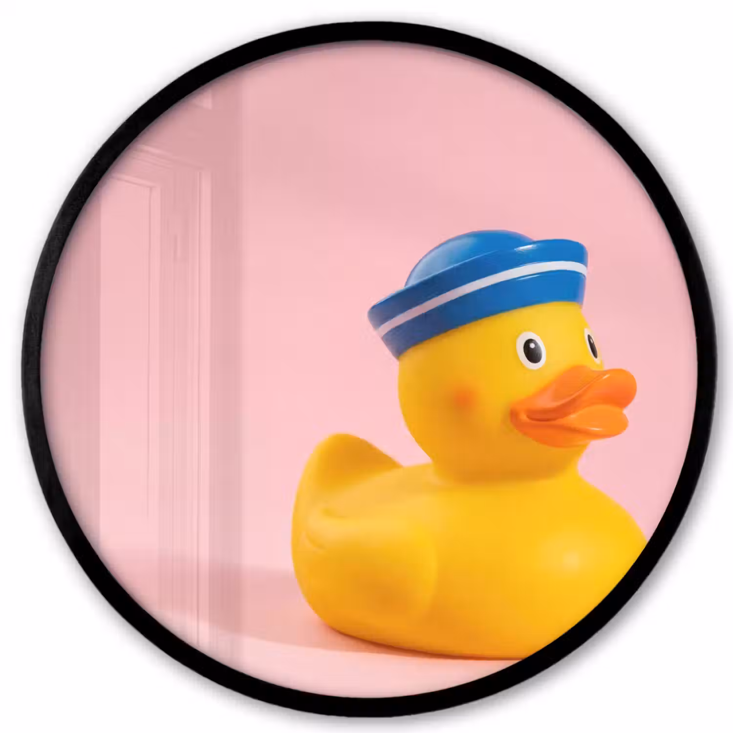 Matroos - Eend - Roze Fotolijst rond zonder passe partout klein -3d