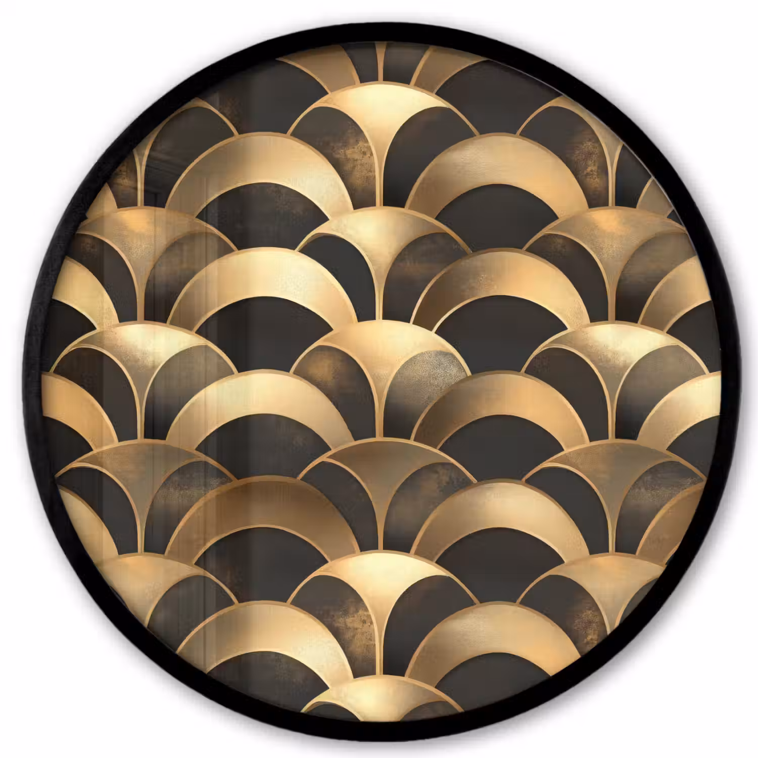 Schubben - Structuur - Goud Fotolijst rond zonder passe partout klein 856 -3d
