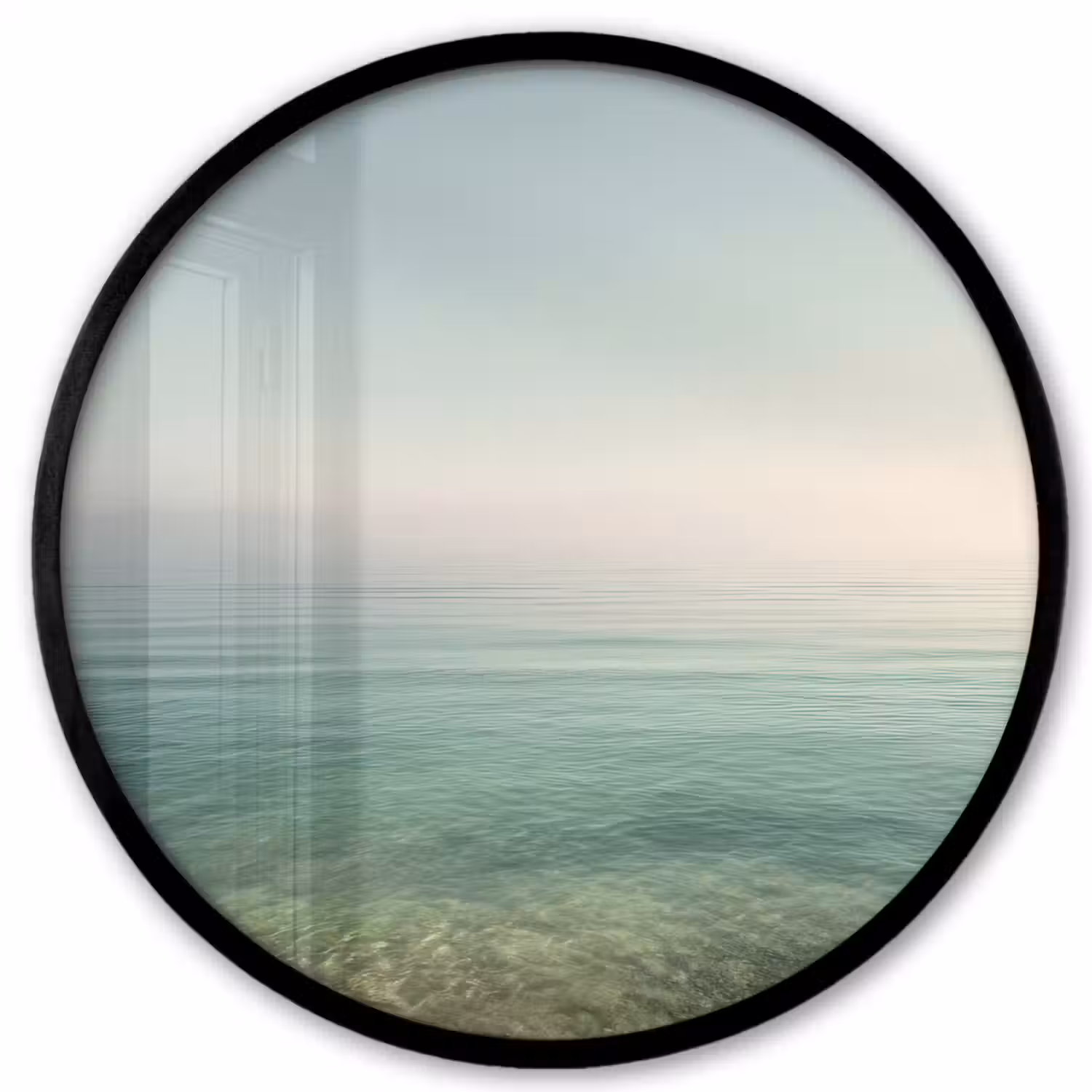 Zee - Horizon - Blauw - Mist Fotolijst rond zonder passe partout klein -3d