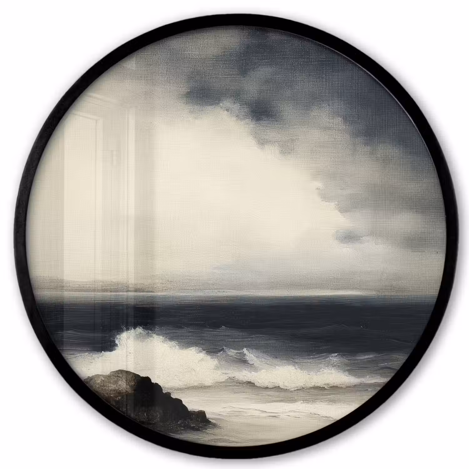 Zee - Rotsen - Storm Fotolijst rond zonder passe partout klein -3d