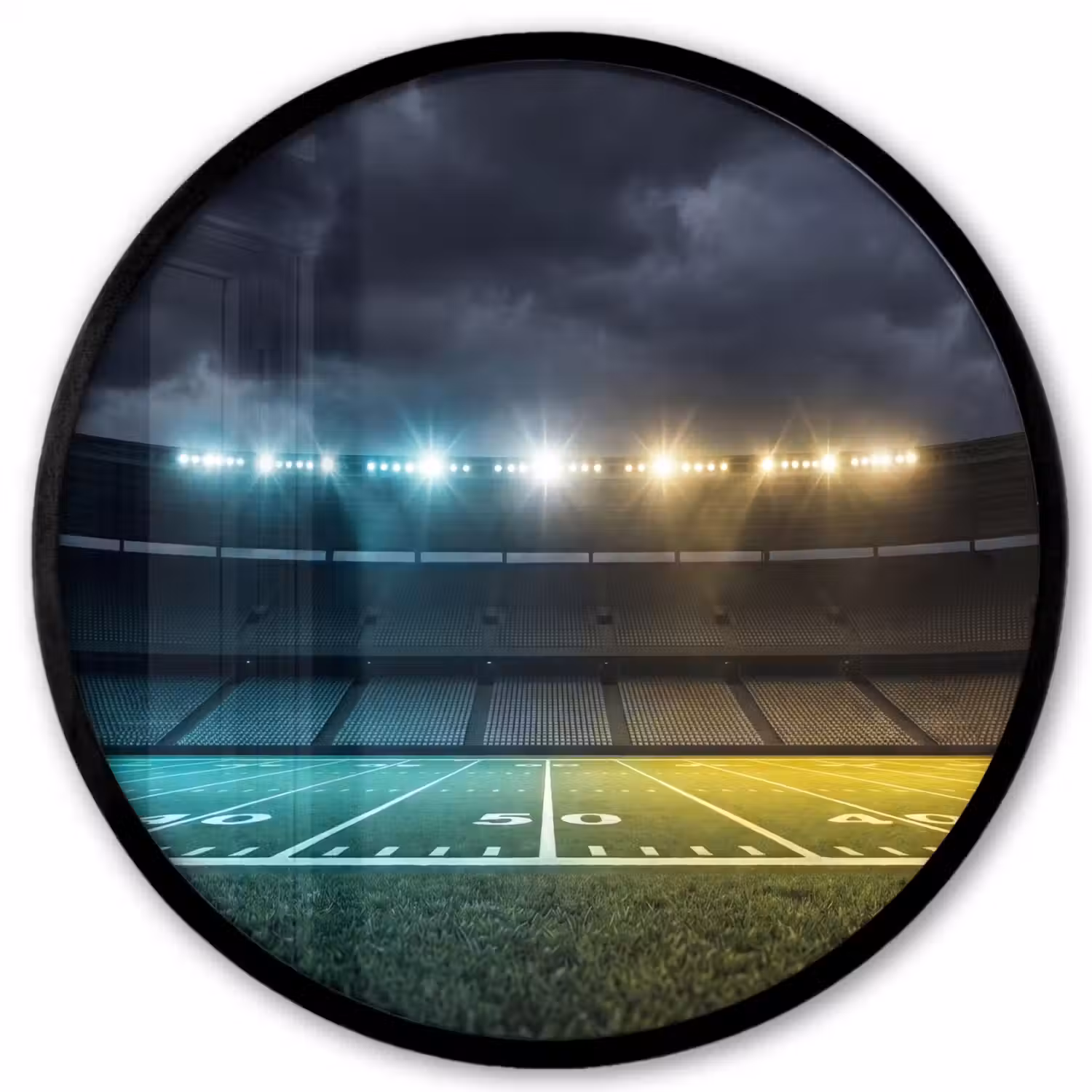 Voetbal - Stadion - Nacht - Modern Fotolijst rond zonder passe partout klein -3d