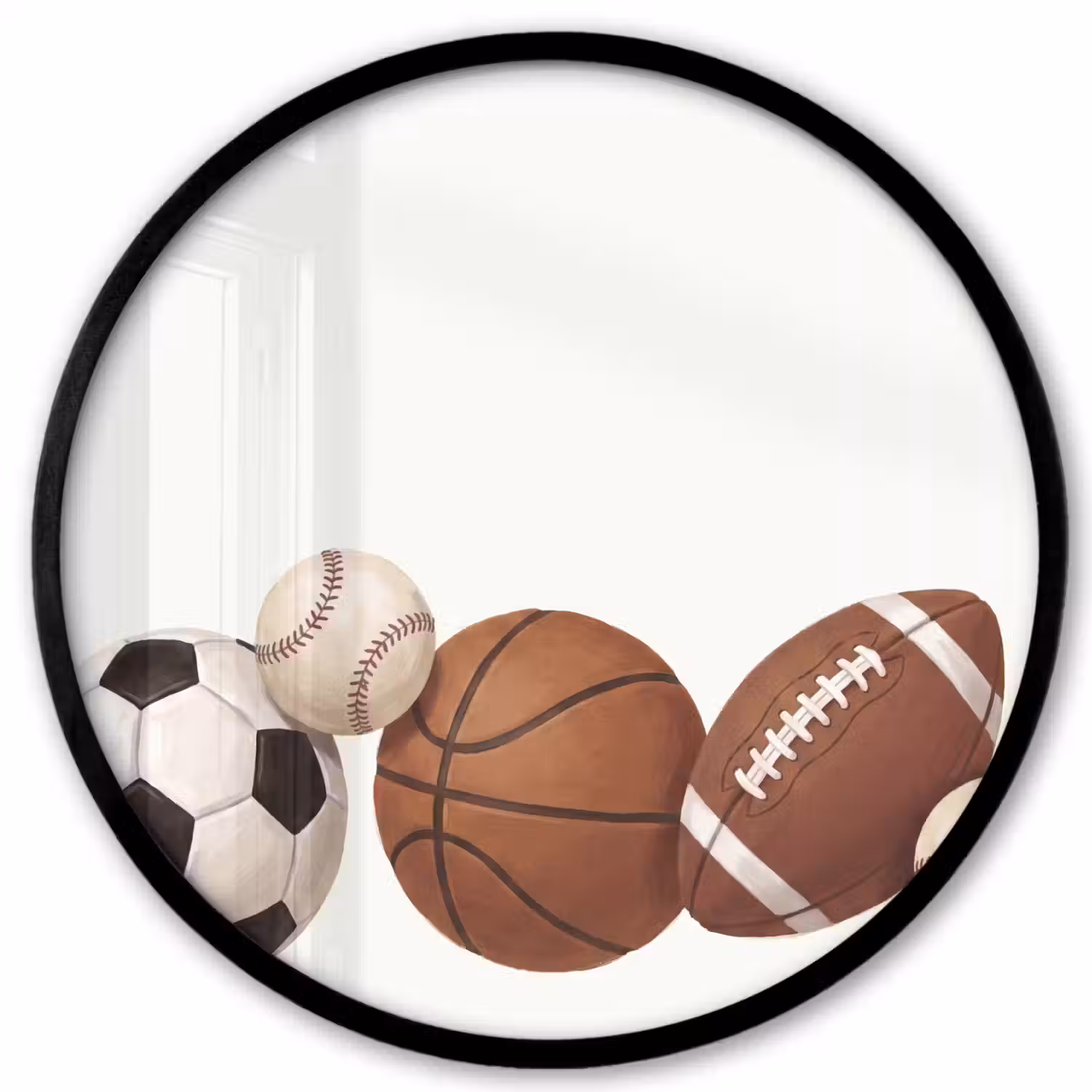 Sport - Ballen - Illustratie Fotolijst rond zonder passe partout klein -3d