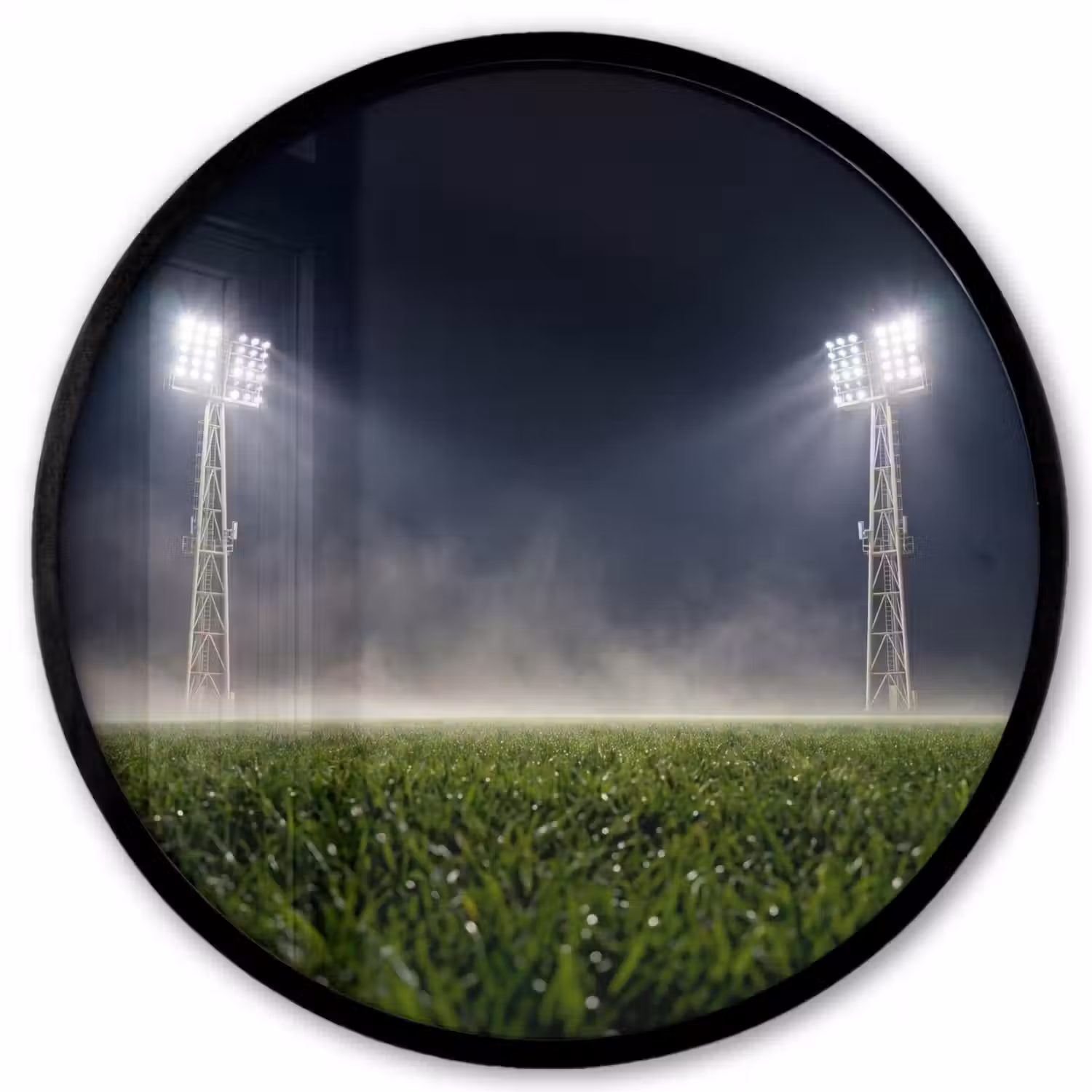 Stadion - Lichtmast - Sport - Nacht Fotolijst rond zonder passe partout klein -3d