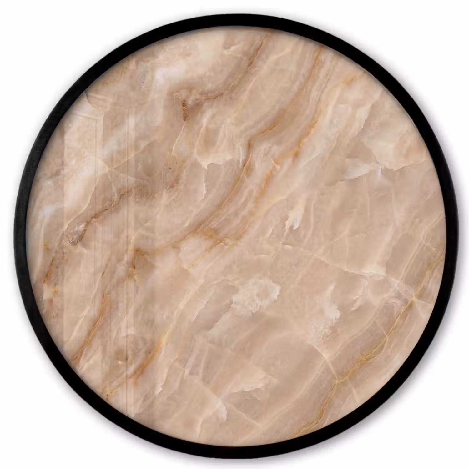 Steen - Ader - Natuur - Modern - Beige Fotolijst rond zonder passe partout klein -3d