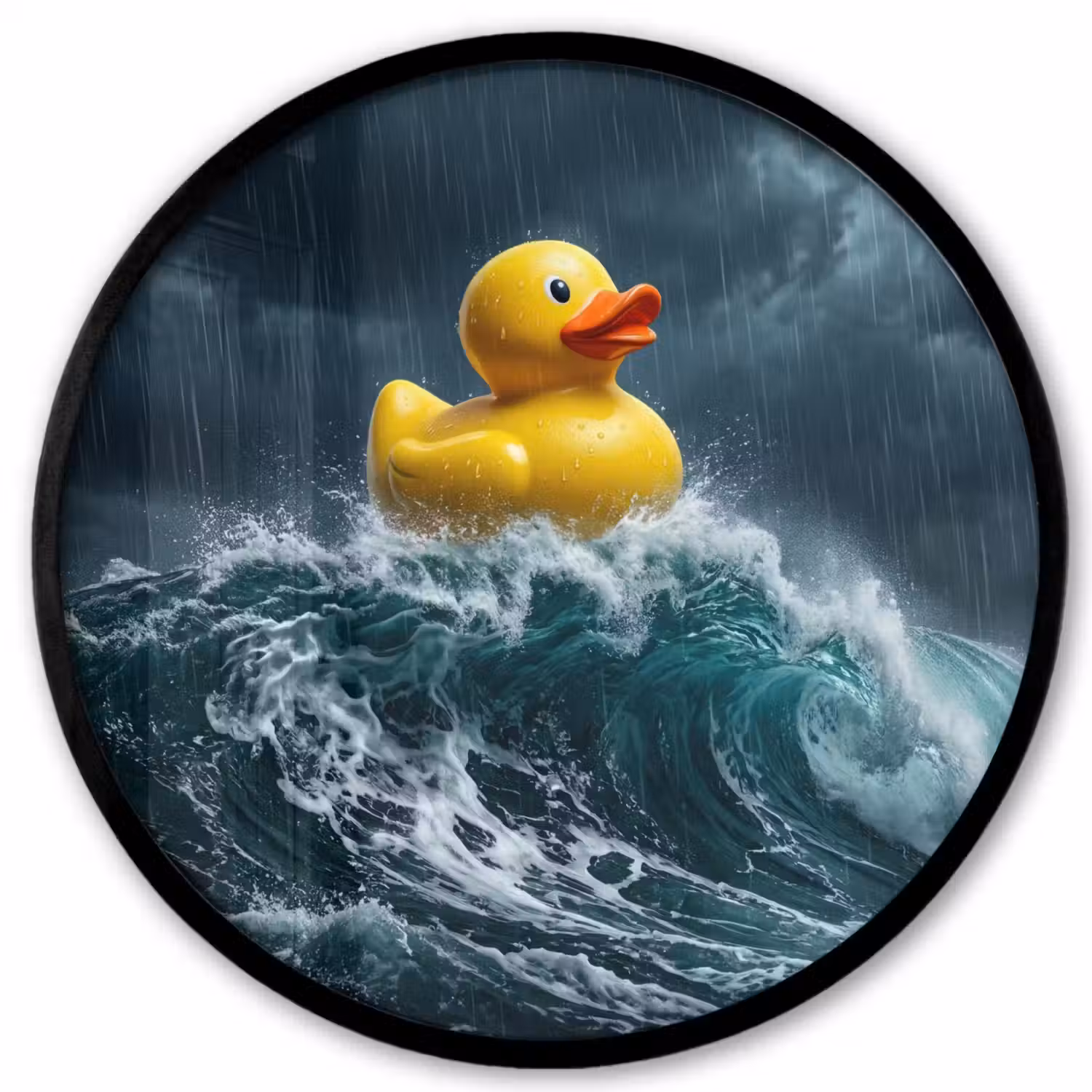 Storm - Badeend - Golven Fotolijst rond zonder passe partout klein -3d