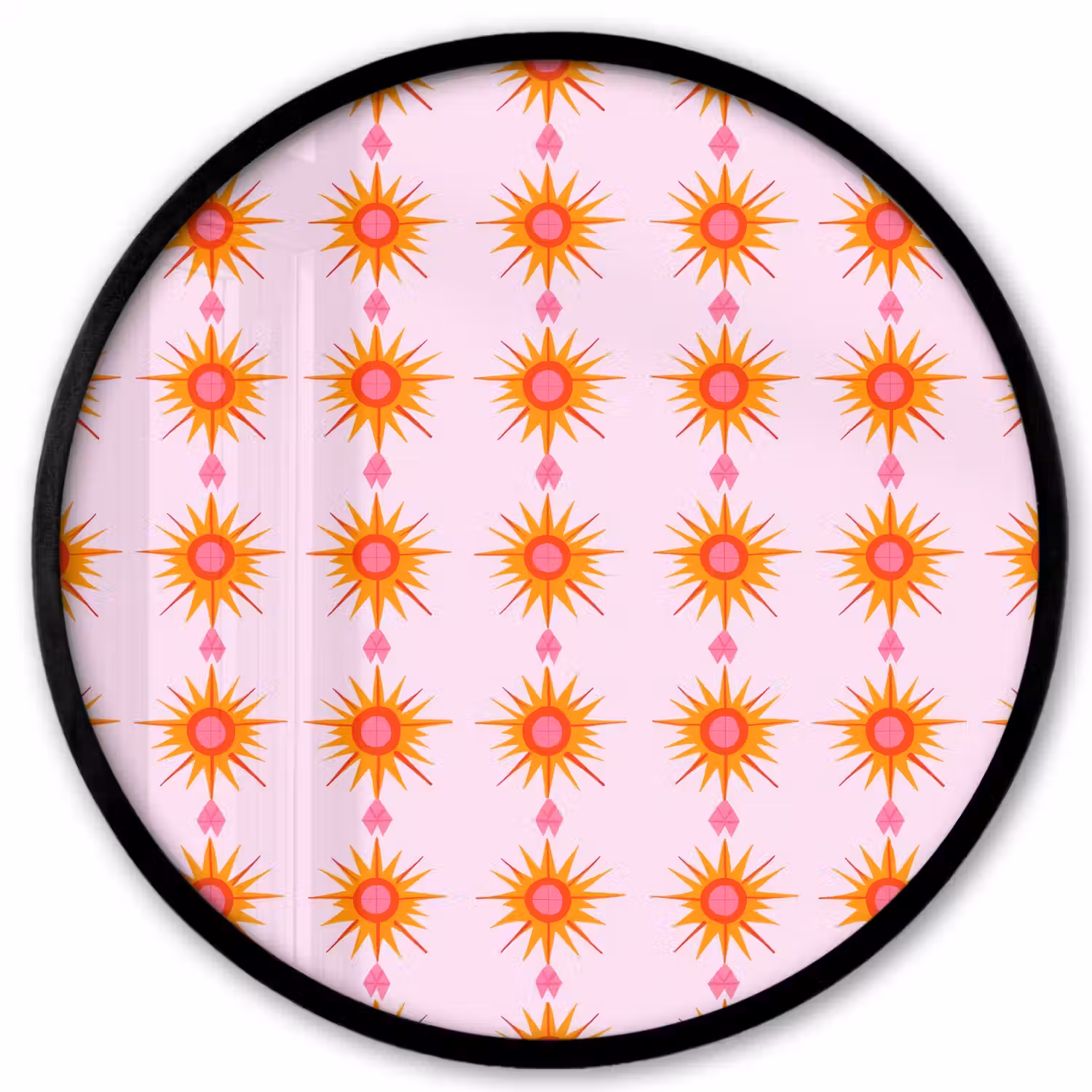 Zon - Motief - Roze Fotolijst rond zonder passe partout klein 856 -3d