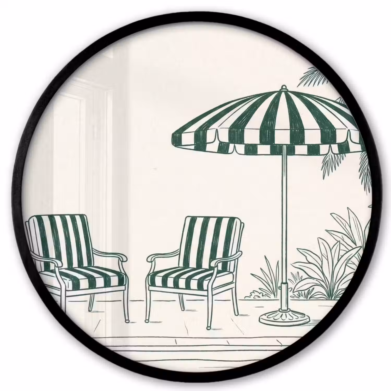 Terras - Illustratie - Groen Fotolijst rond zonder passe partout klein -3d
