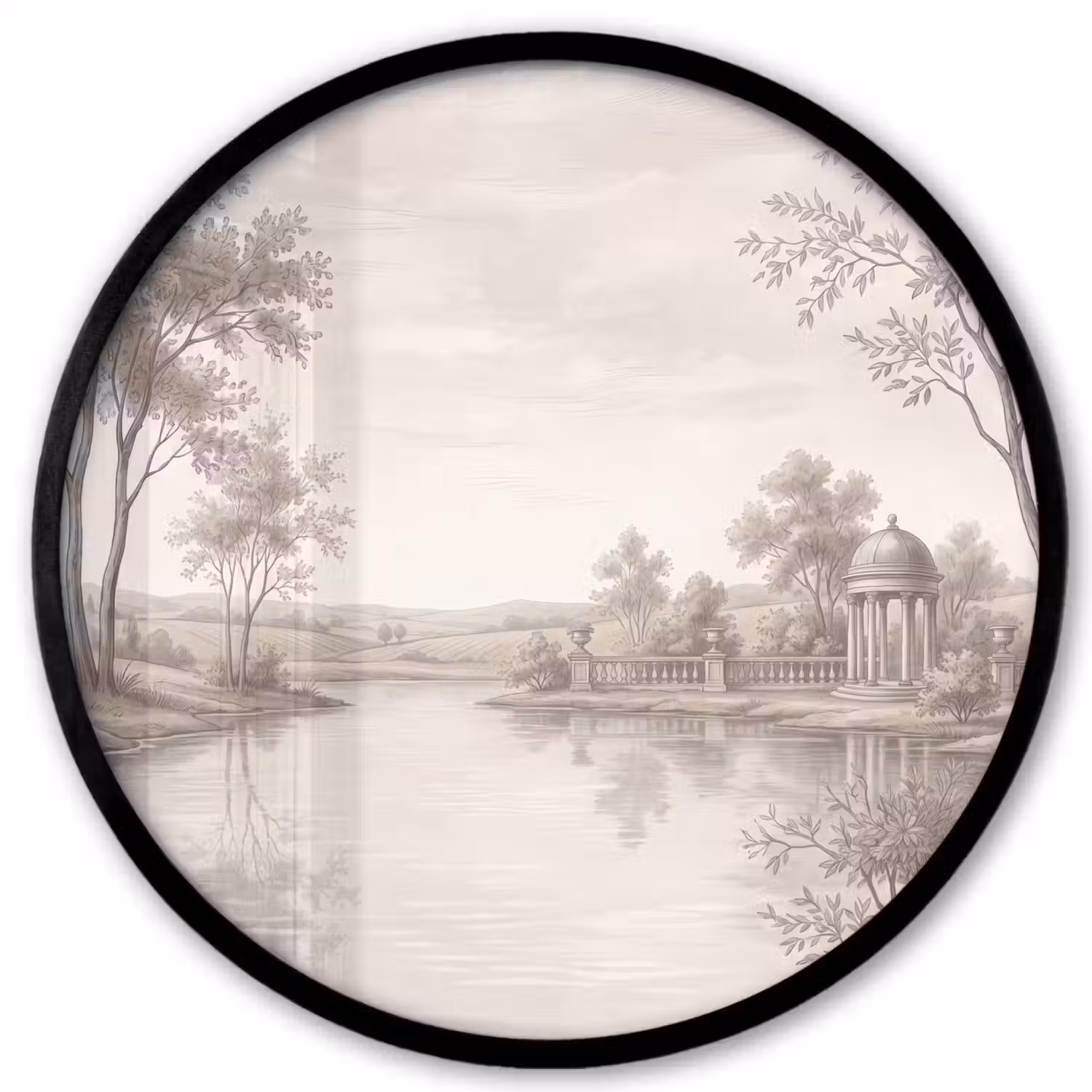 Terras - Water - Natuur - Landschap Fotolijst rond zonder passe partout klein -3d