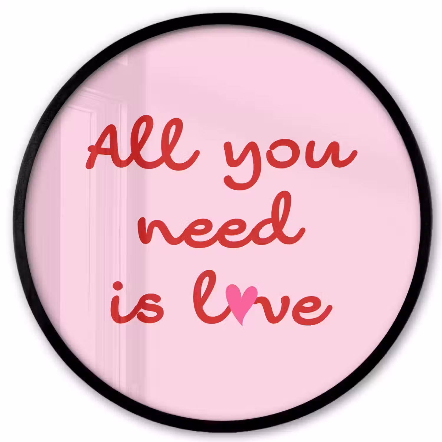 Tekst - Roze - Love - Hart Fotolijst rond zonder passe partout klein -3d