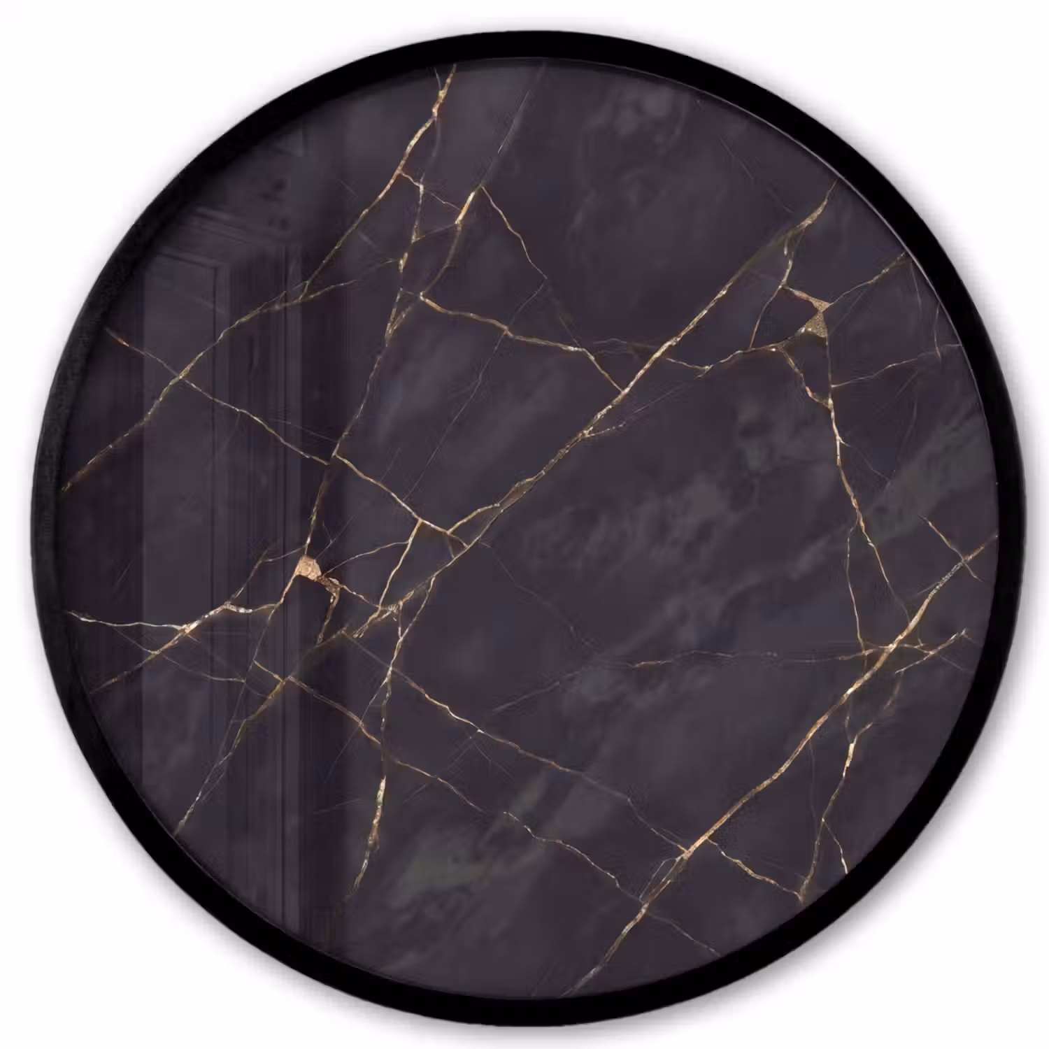 Textuur - Gouden lijnen - Abstract - Modern - Zwart Fotolijst rond zonder passe partout klein -3d