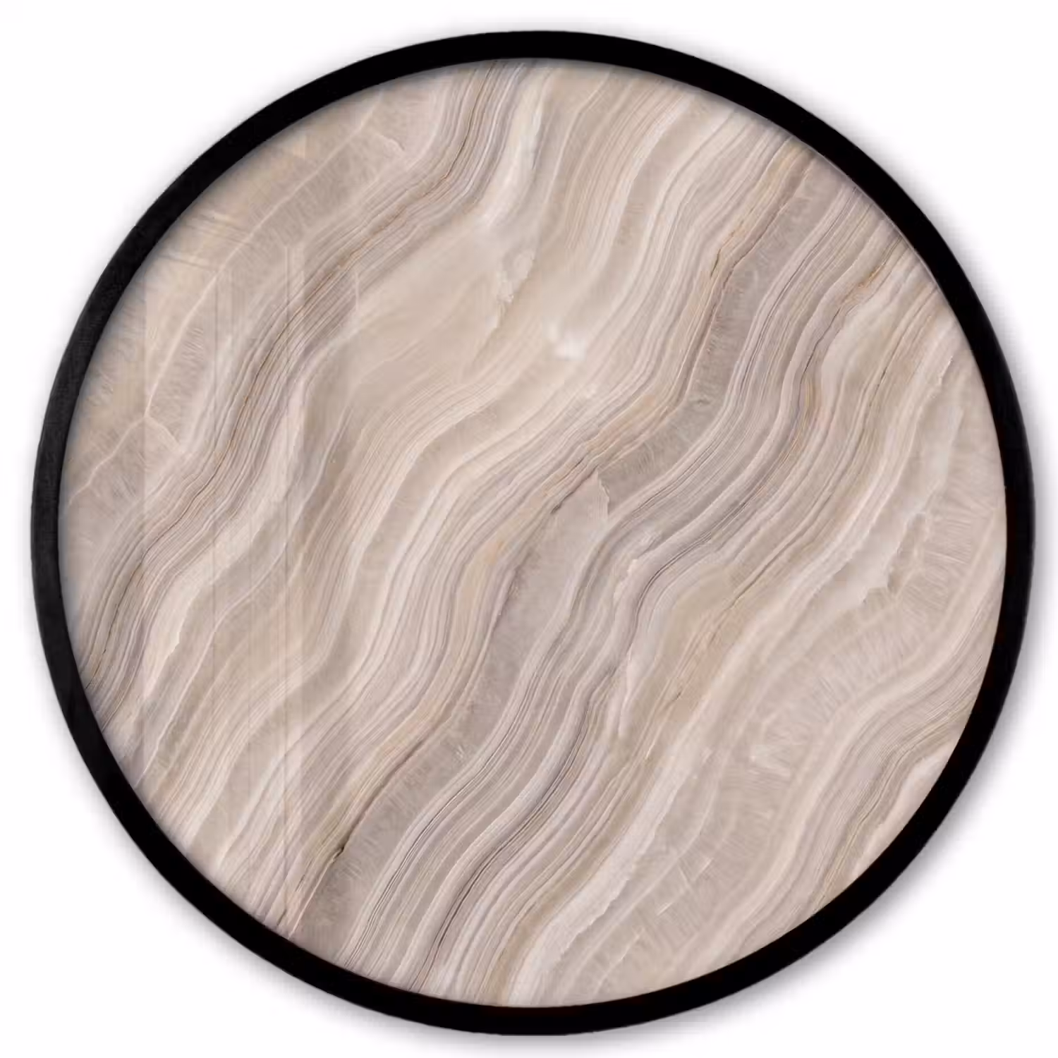 Textuur - Golvend - Abstract - Modern - Beige Fotolijst rond zonder passe partout klein -3d