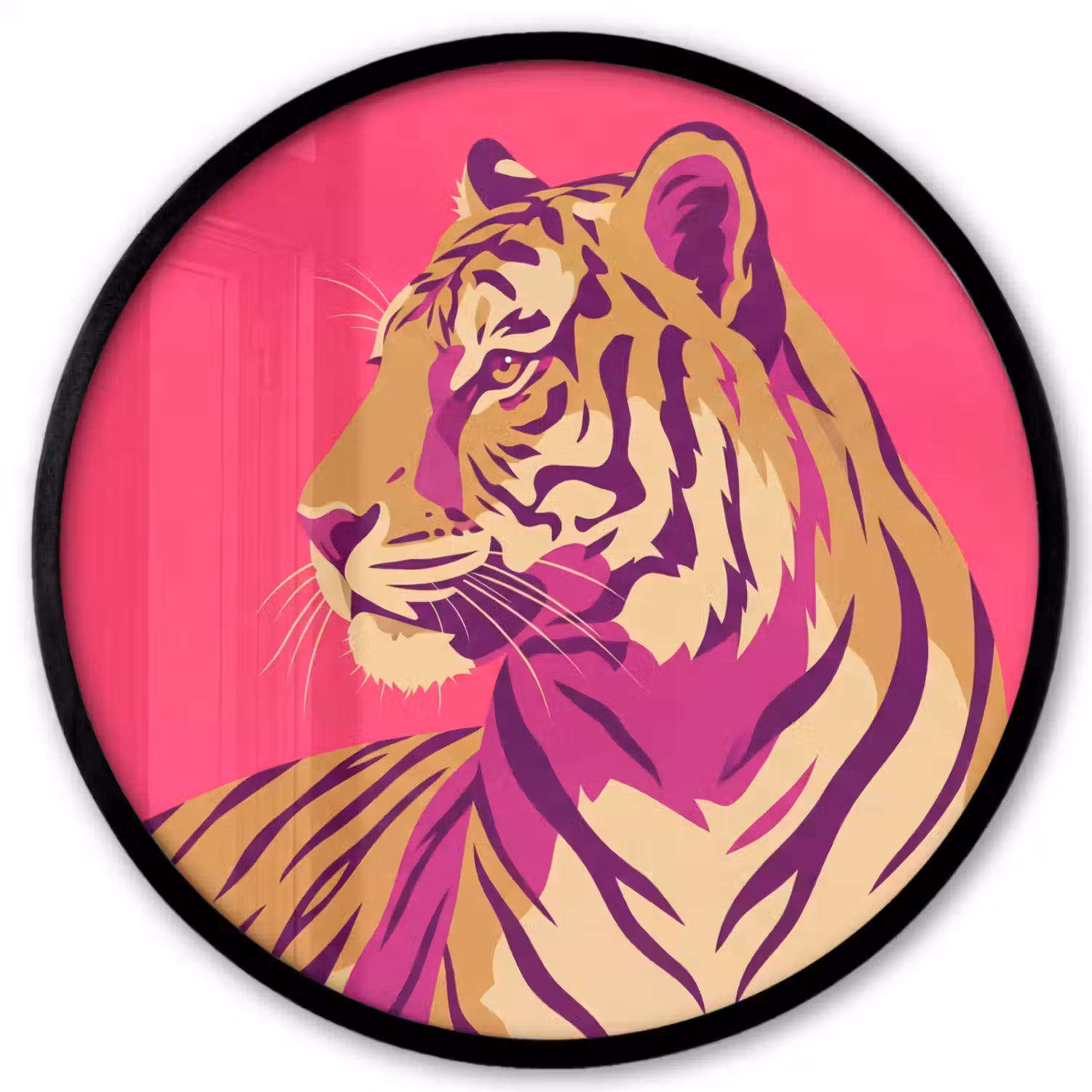 Tijger - Modern - Neon Fotolijst rond zonder passe partout klein -3d