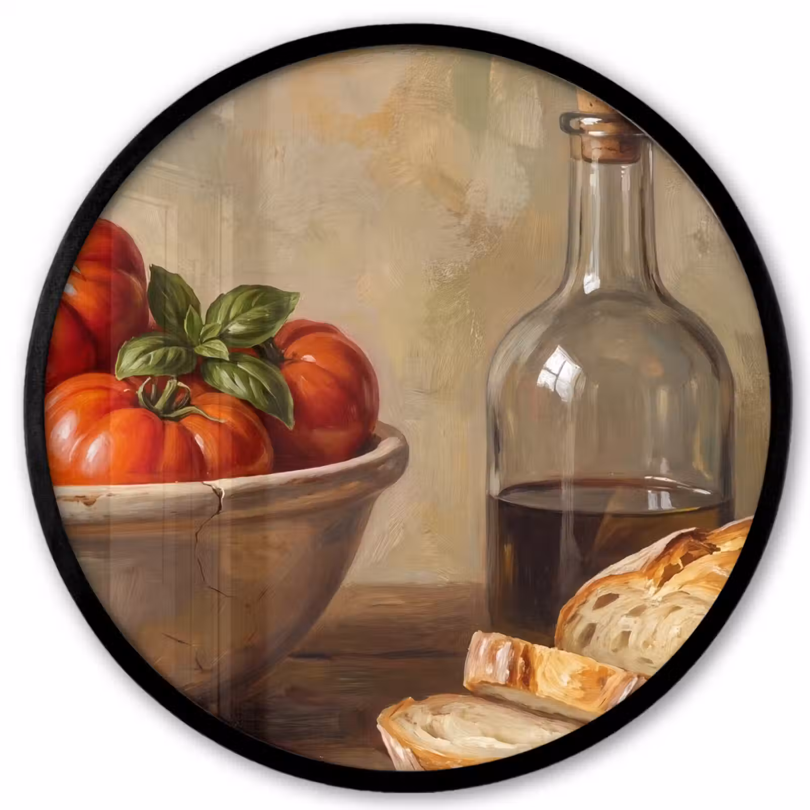 Photo Frame Round - Tomatoes - Bowl - Food - Tomaten - Kom - Eten Fotolijst rond zonder passe partout klein