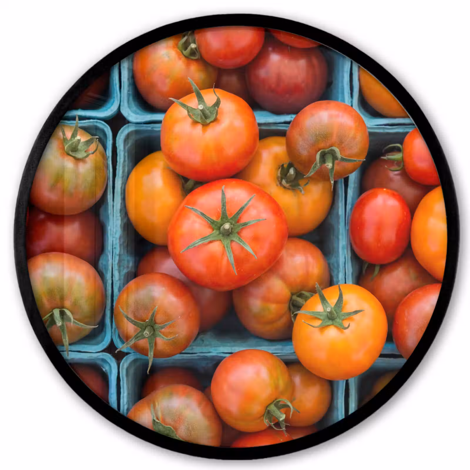 Photo Frame Round - Tomatoes - Food - Colorful - Tomaten - Eten - Kleurrijk Fotolijst rond zonder passe partout klein